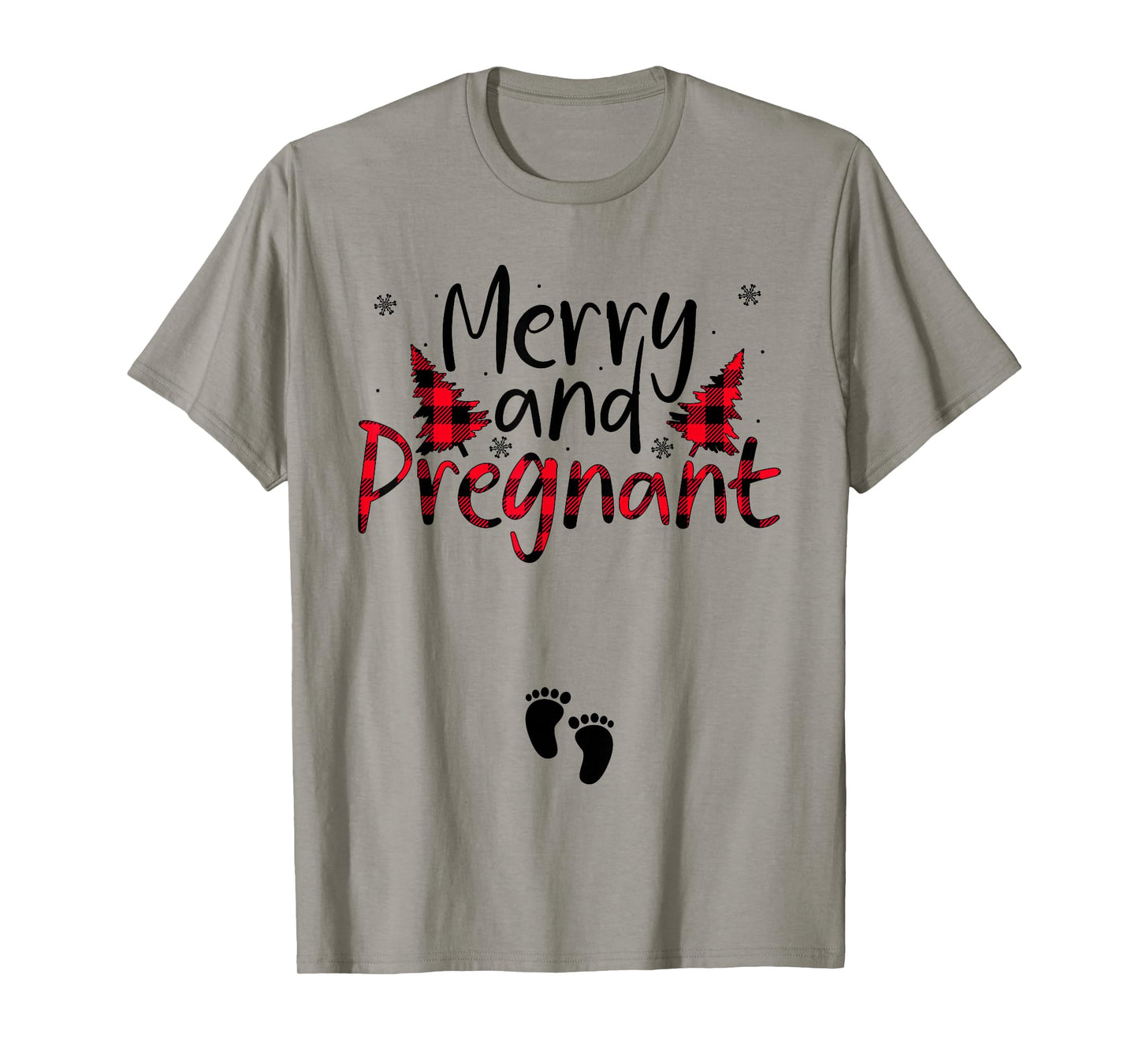 Merry and Pregnant Xmas Pregnancy Announcement Christmas T-Shirt