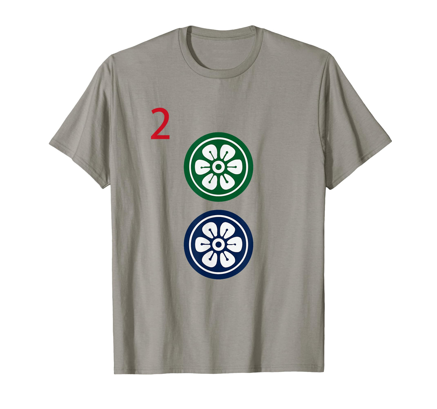 Chinese Mah Jong Dots Pinzu Two Tile Mahjong Costume T-Shirt