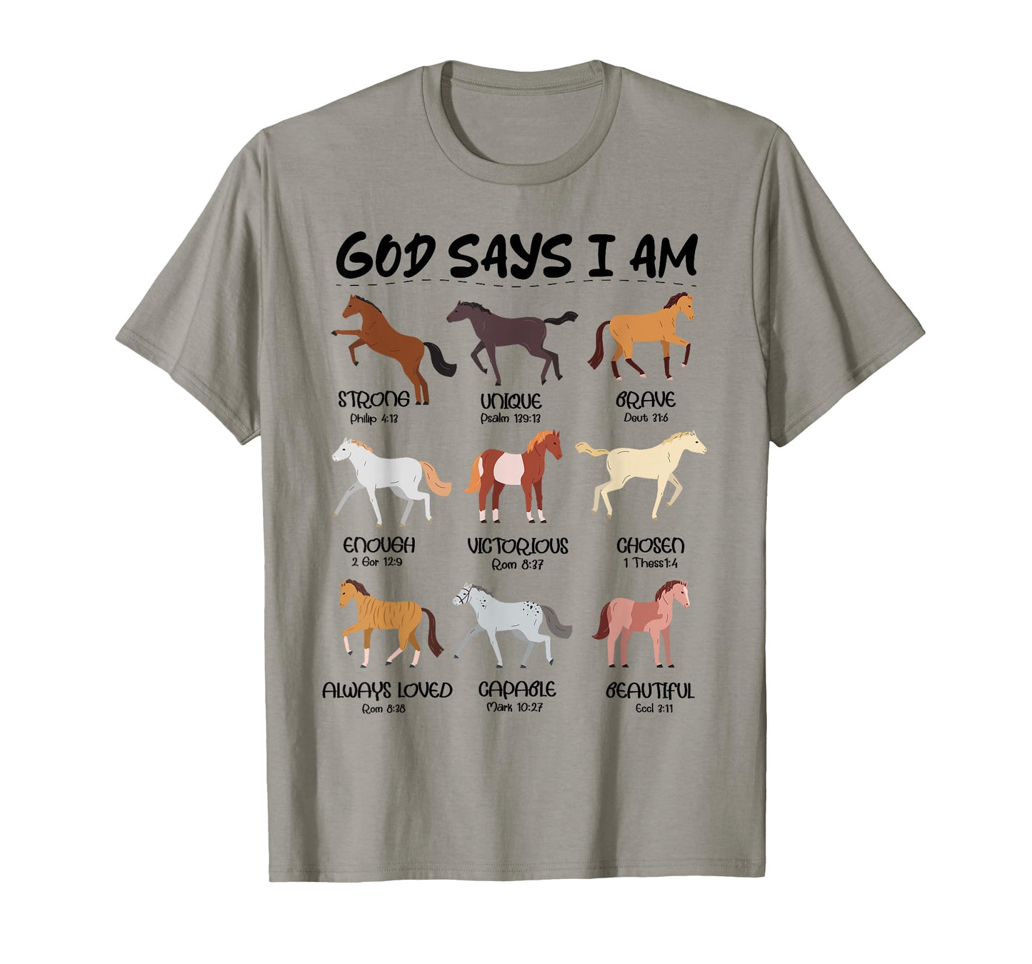 God Says I Am Horses Boys Girls Kids Christian Jesus Horse T-Shirt