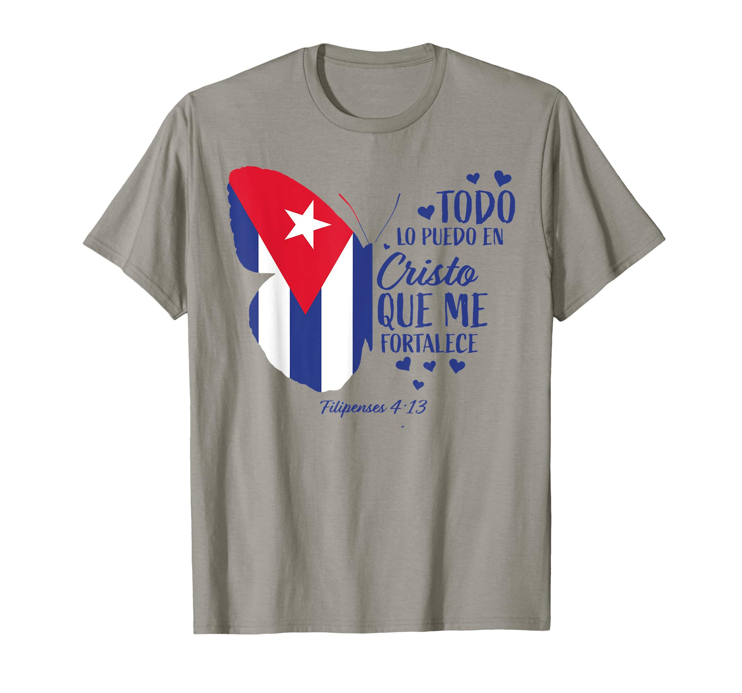 Regalos Cristianos Mujeres Mariposa Cristo Bandera Cubana T-Shirt