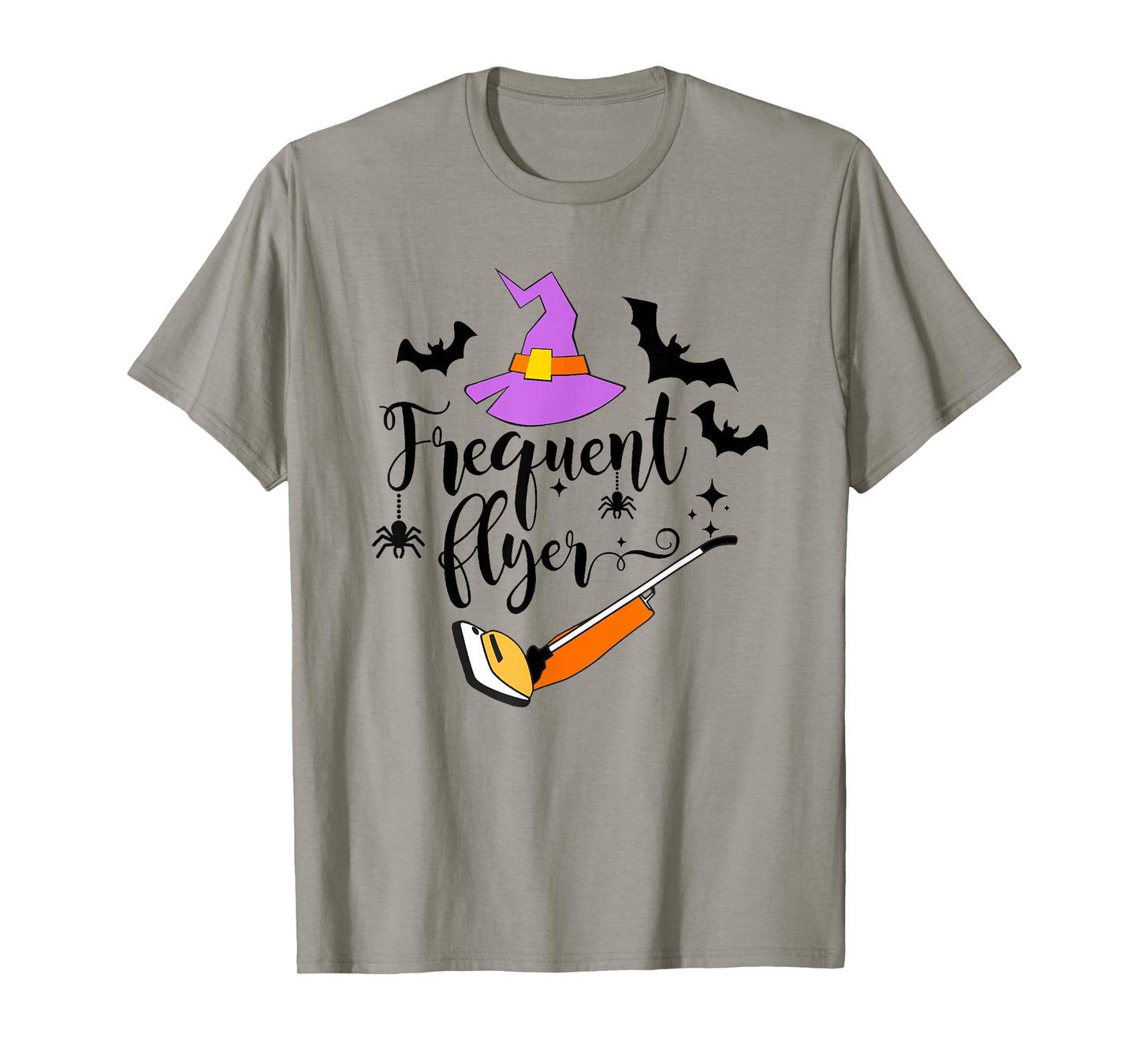 Frequent Flyer Witch Broom Halloween Pun T-Shirt