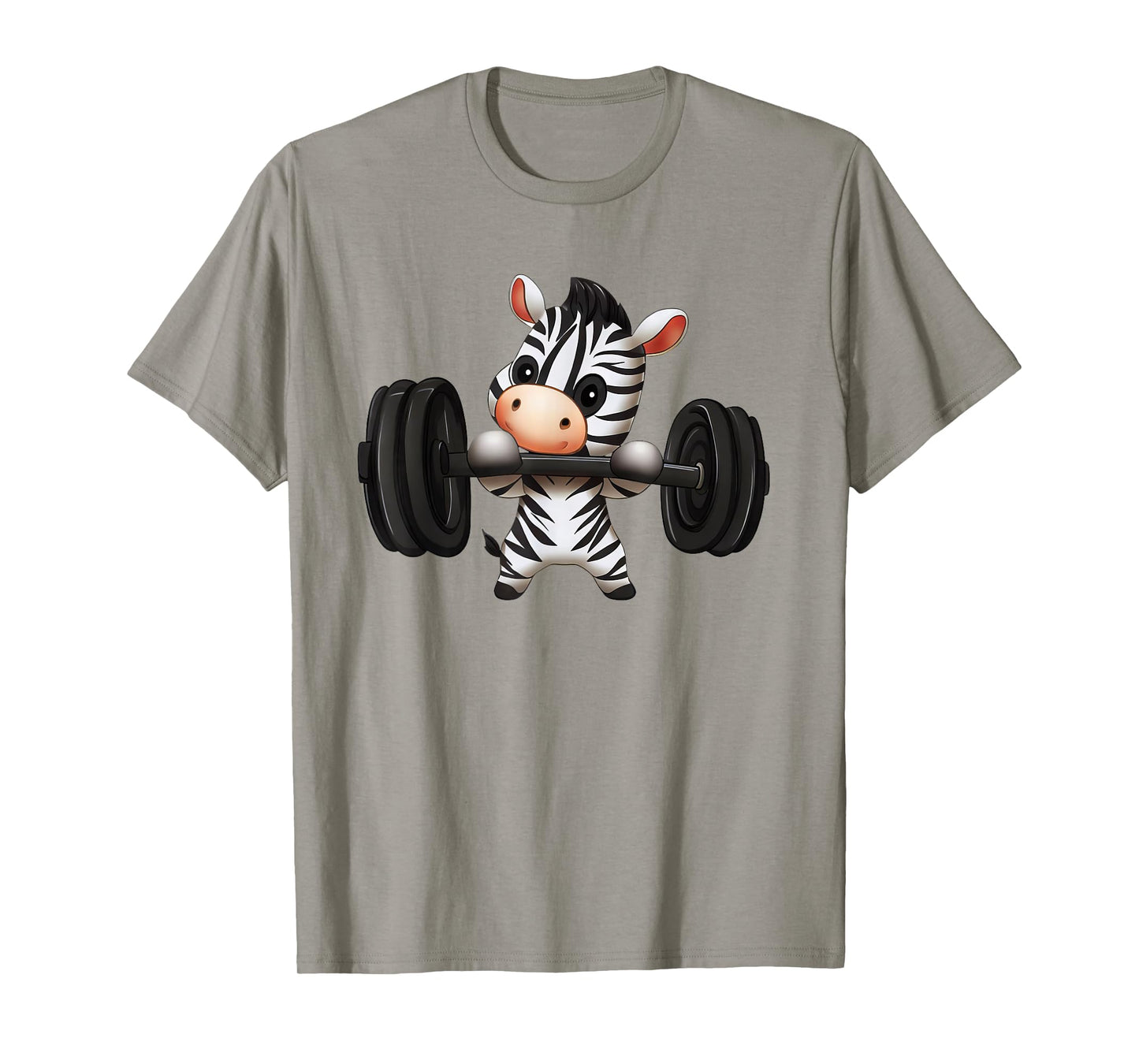 Zebra Barbell Workout Fitness Safari Design T-Shirt