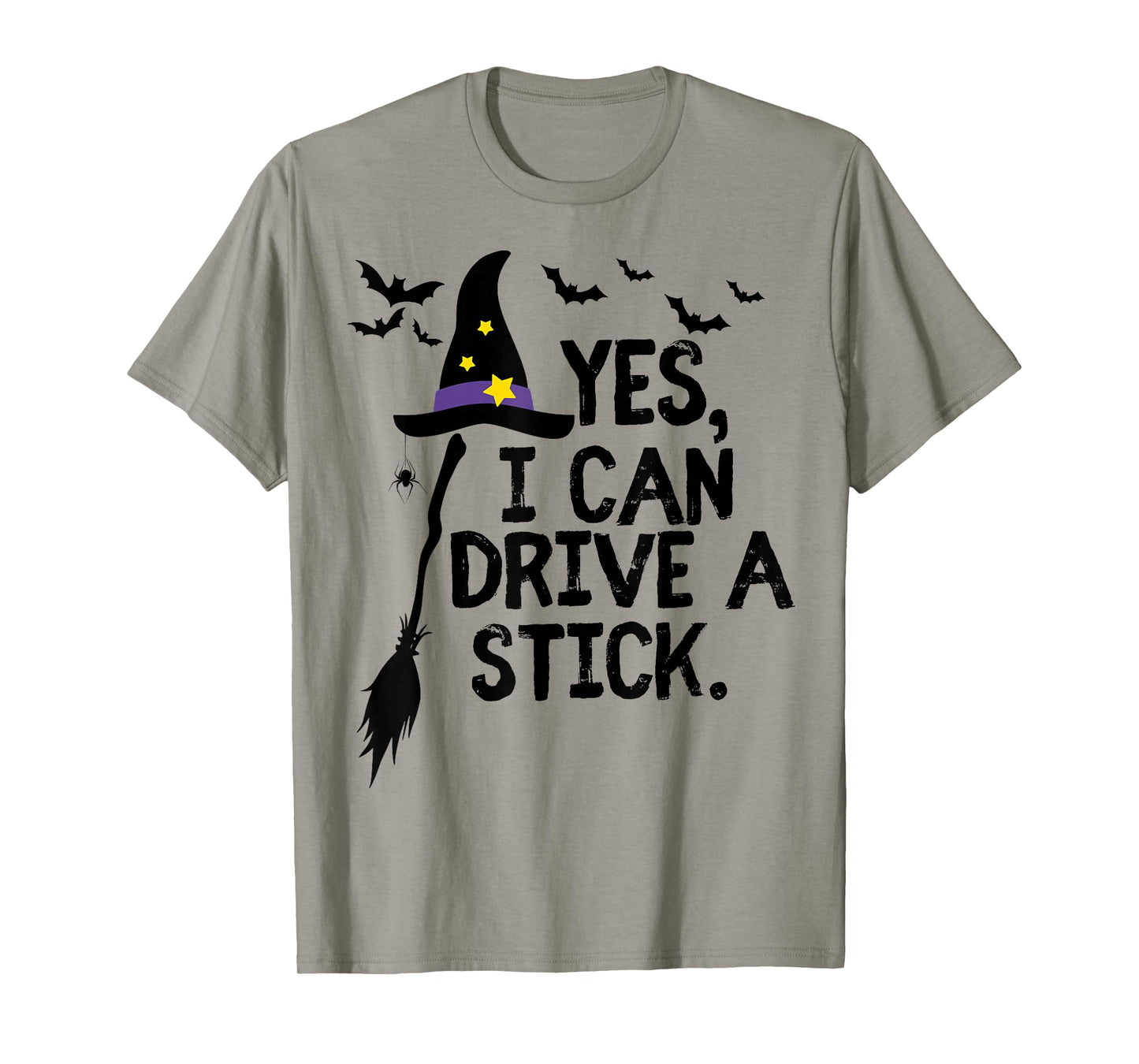 Funny Yes I Can Drive A Stick Witch for Women Cute Halloween T-Shirt