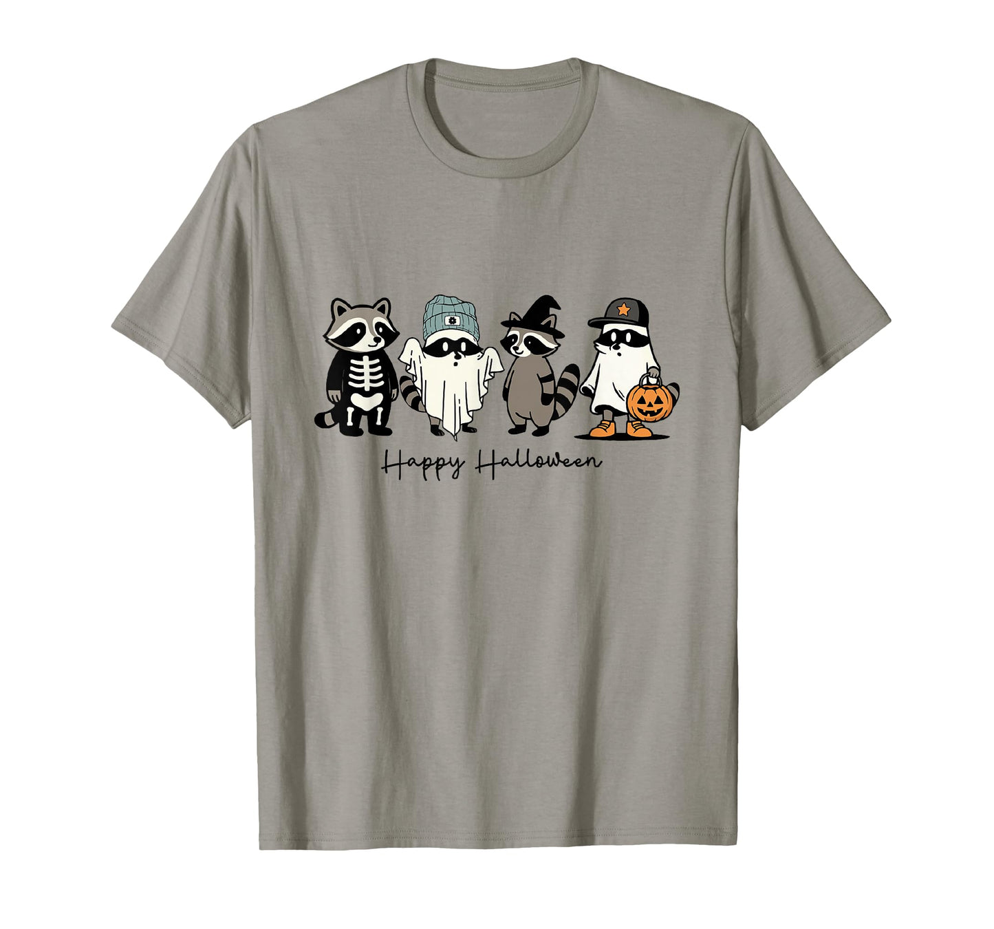 Happy Halloween Raccoon Ghost Raccoon Witch Trash Panda Meme T-Shirt
