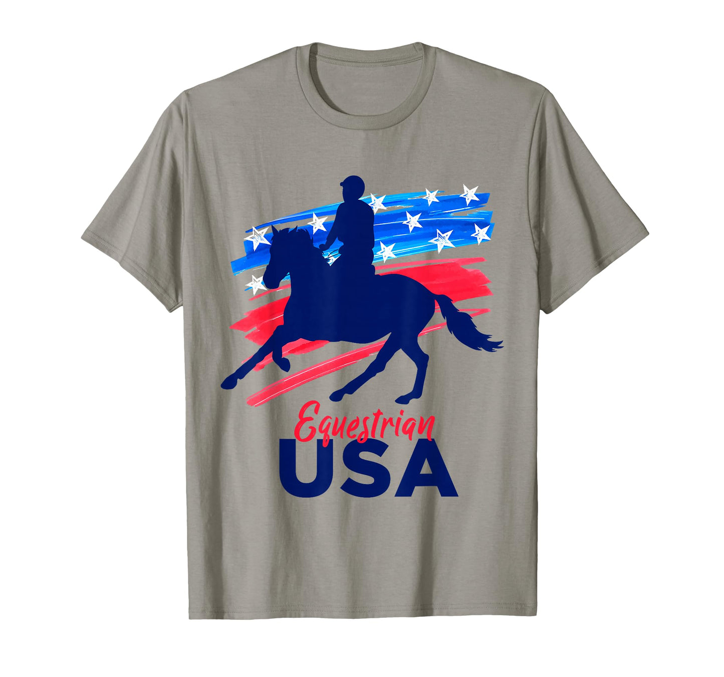 Equestrian Horse Rider Support Team Flag USA American T-Shirt
