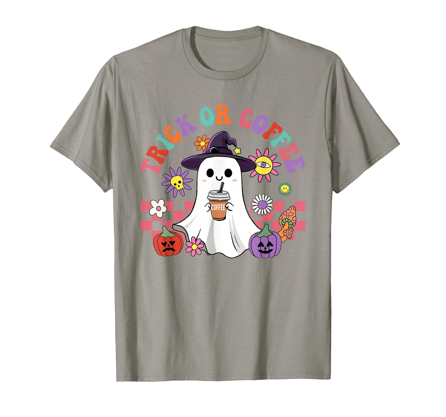 Trick Or Coffee Ghost Halloween Cute T-Shirt