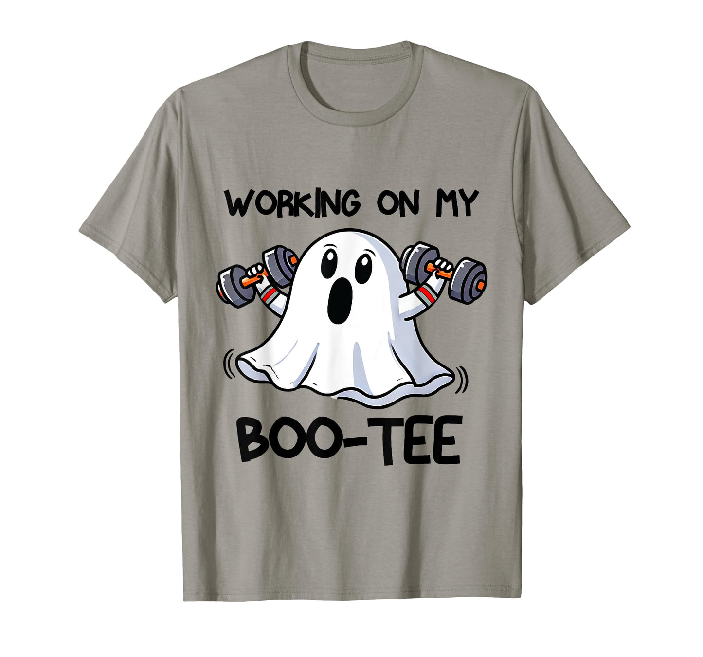 Working On My Booty Boo-Ty Funny Halloween Gym Ghost T-Shirt