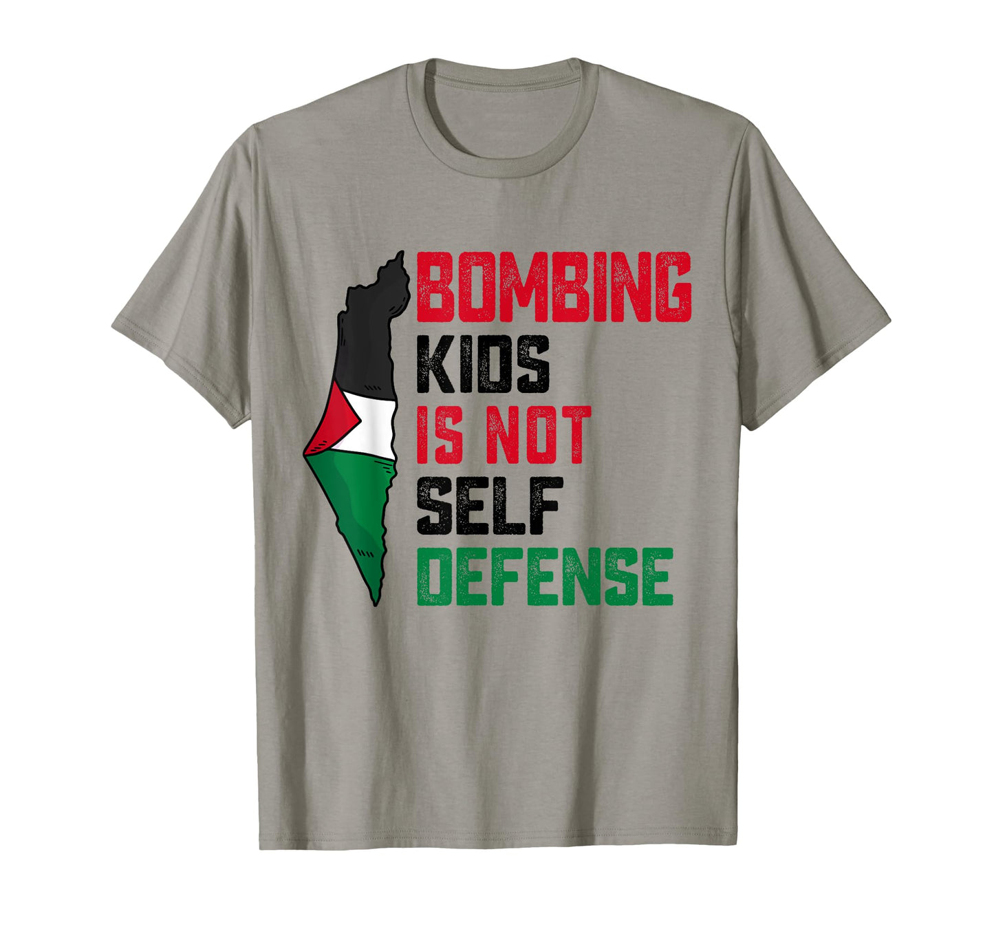 Bombing Kids Is Not Self Defense Palestine Flag Vintage T-Shirt