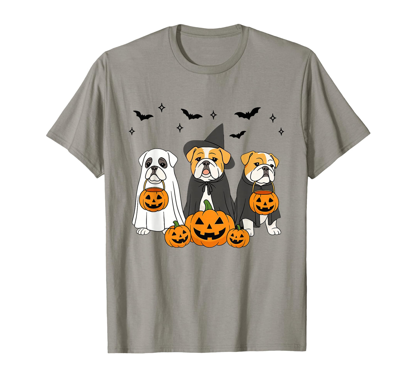 Witch English Bulldog Halloween Ghost Bulldog Dog Mom T-Shirt