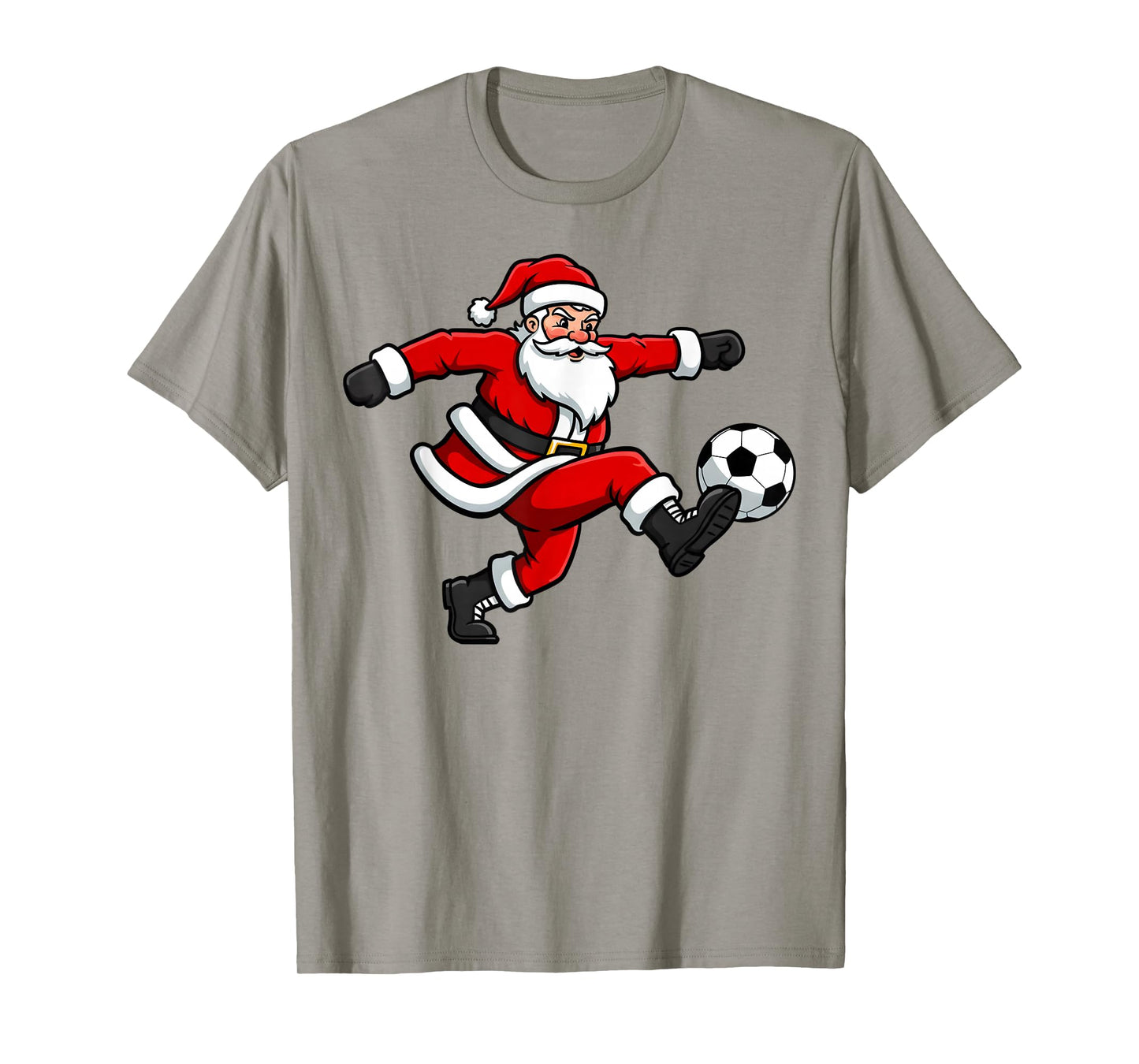 Christmas Soccer Player Cute Santa Xmas Boys Girls Men Kids T-Shirt