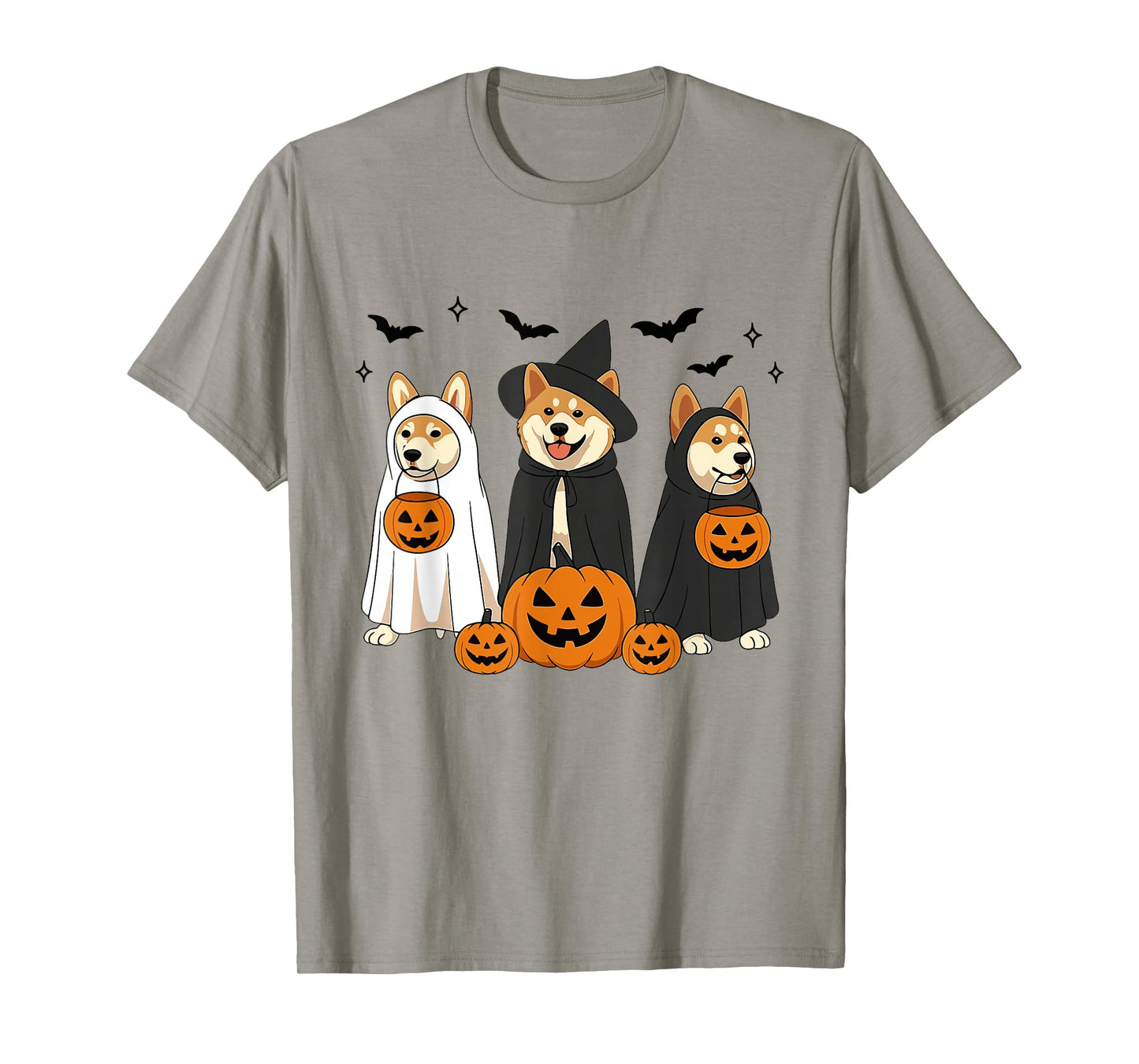 Witch Akita Dog Halloween Ghost Akita Dog Mom Dog Lover T-Shirt