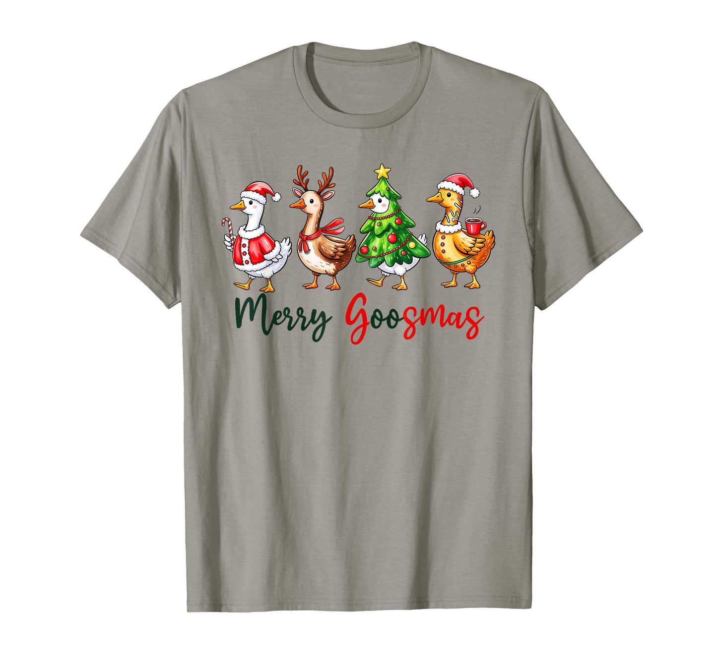 Funny Retro Merry Goosemas Christmas Silly Goose Xmas Lights T-Shirt