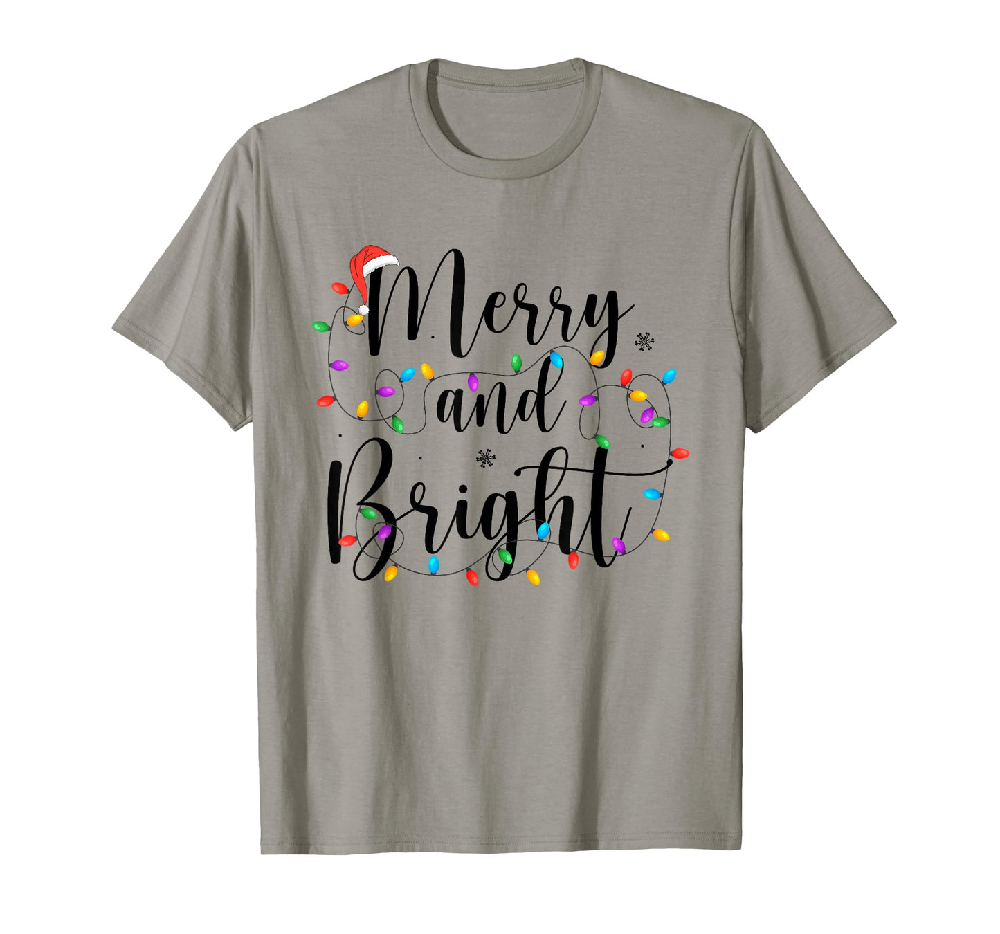 Merry and Bright Funny Christmas Lights Decor Xmas Holiday T-Shirt
