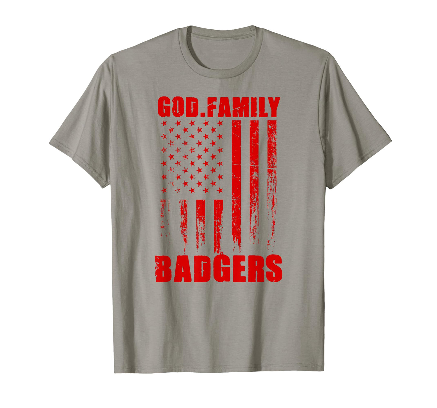 Arkadelphia Badgers God. Family. Vintage USA Flag T-Shirt