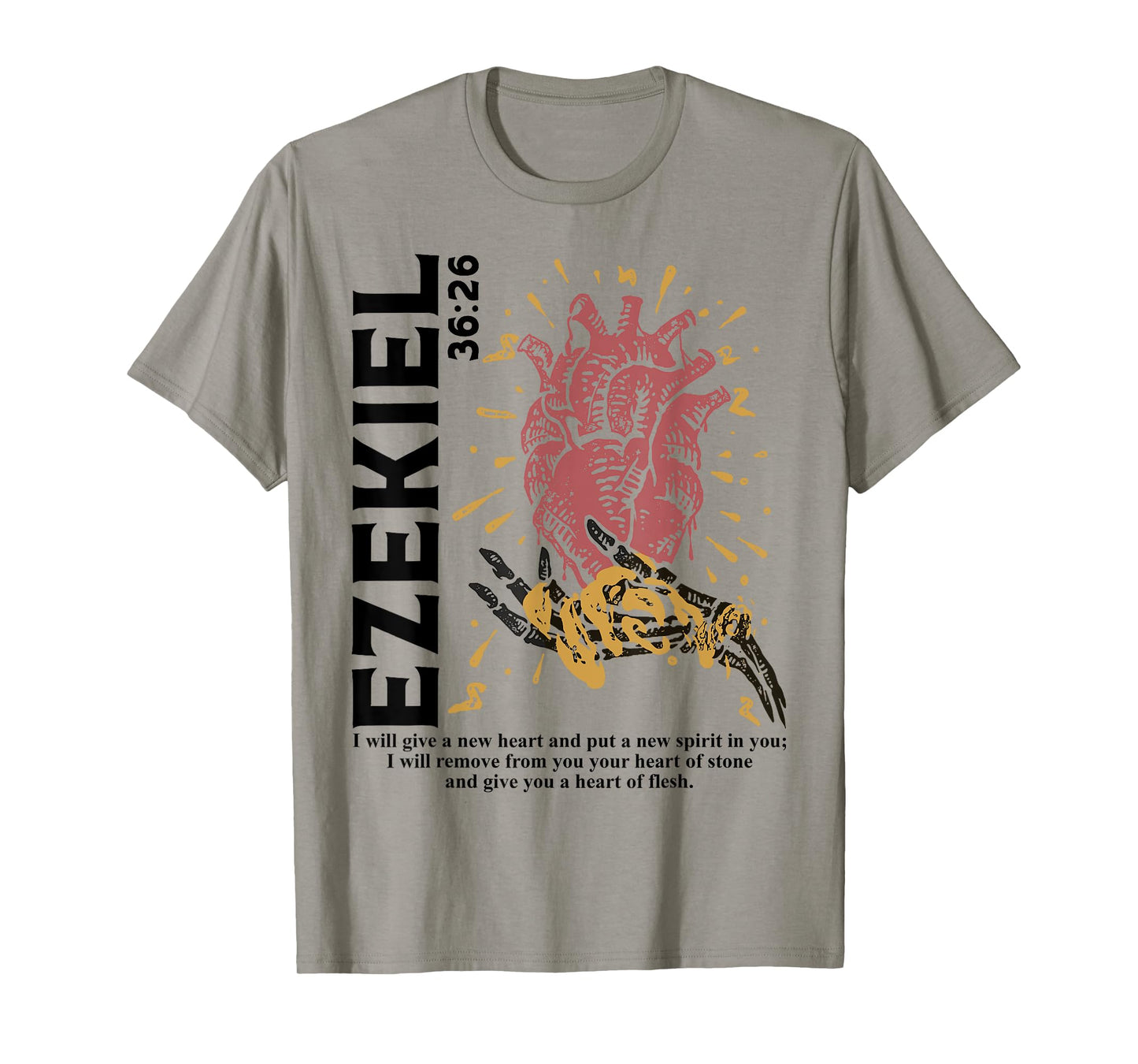 Vintage Ezekiel 36-26 Heart Of Flesh Bible Verse Christian T-Shirt