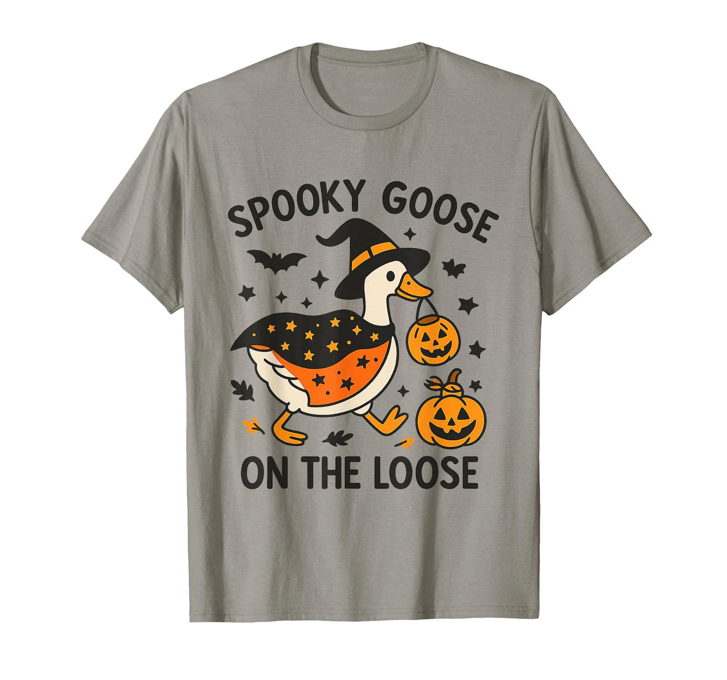 Spooky Goose On The Loose Witch Silly Goose Halloween T-Shirt