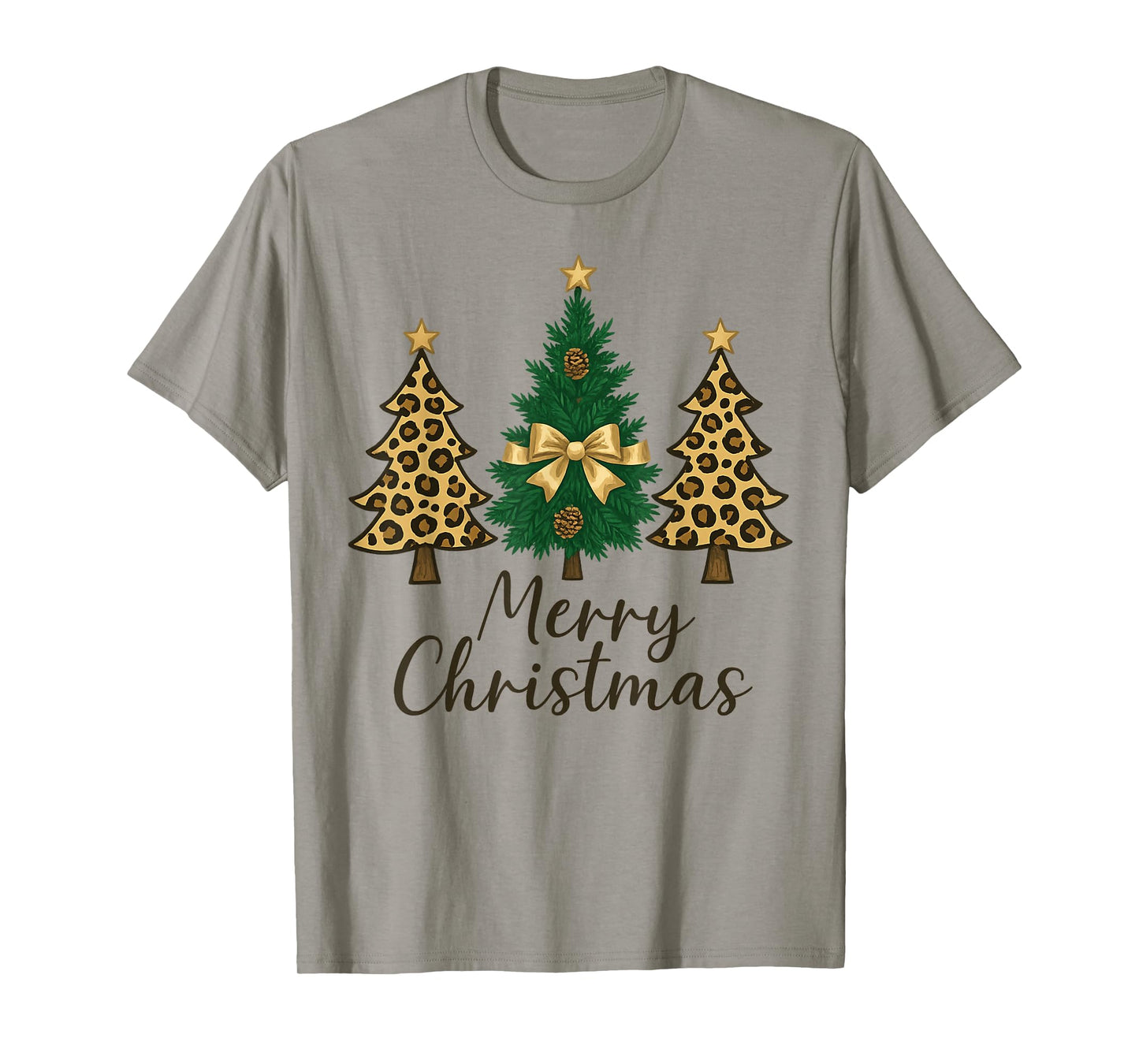 Funny Merry Christmas 2025 Funny Family Matching Leopard T-Shirt