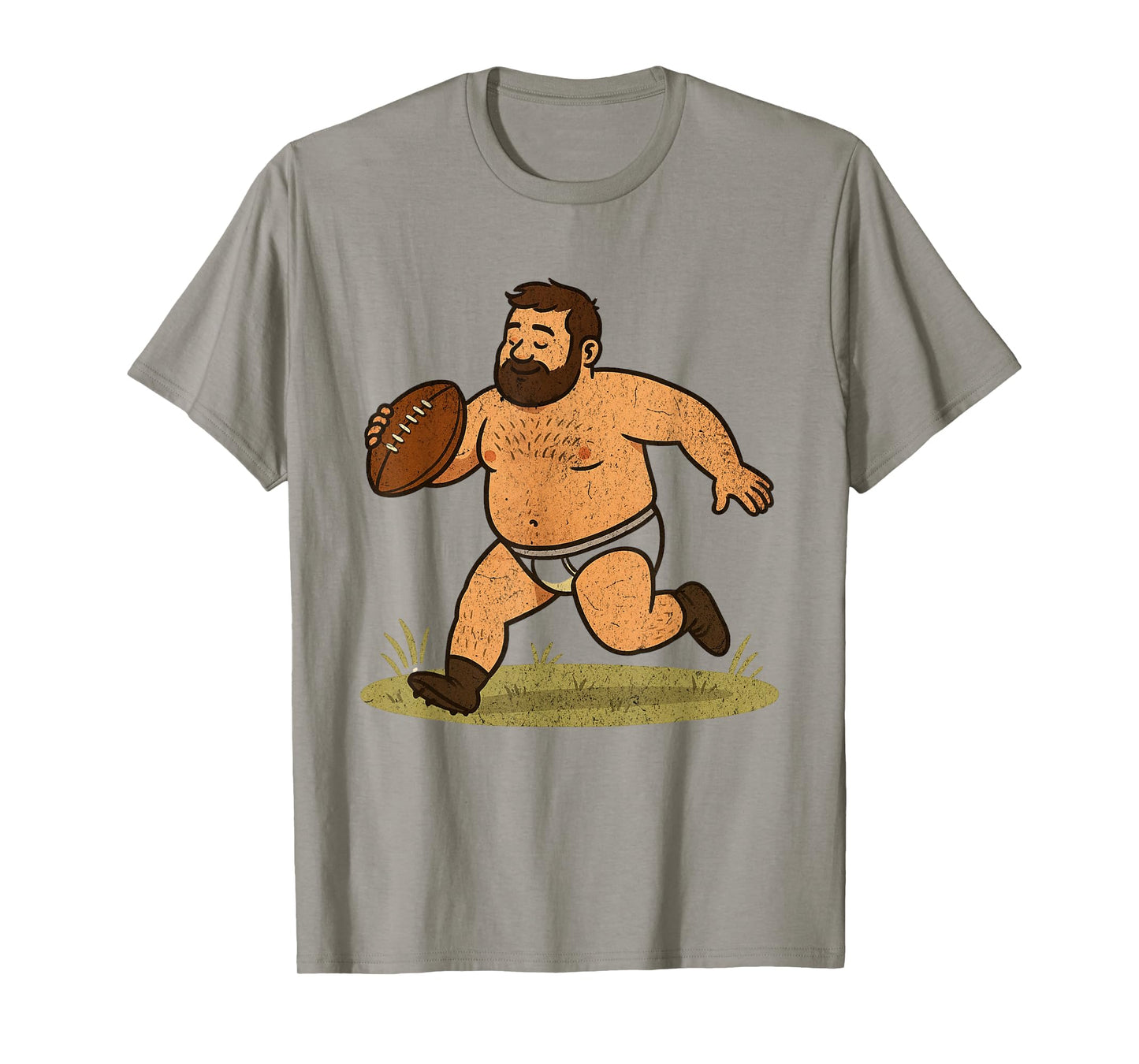 Chubby Rugby Bear in Tighty Whities Queer Art Style T-Shirt