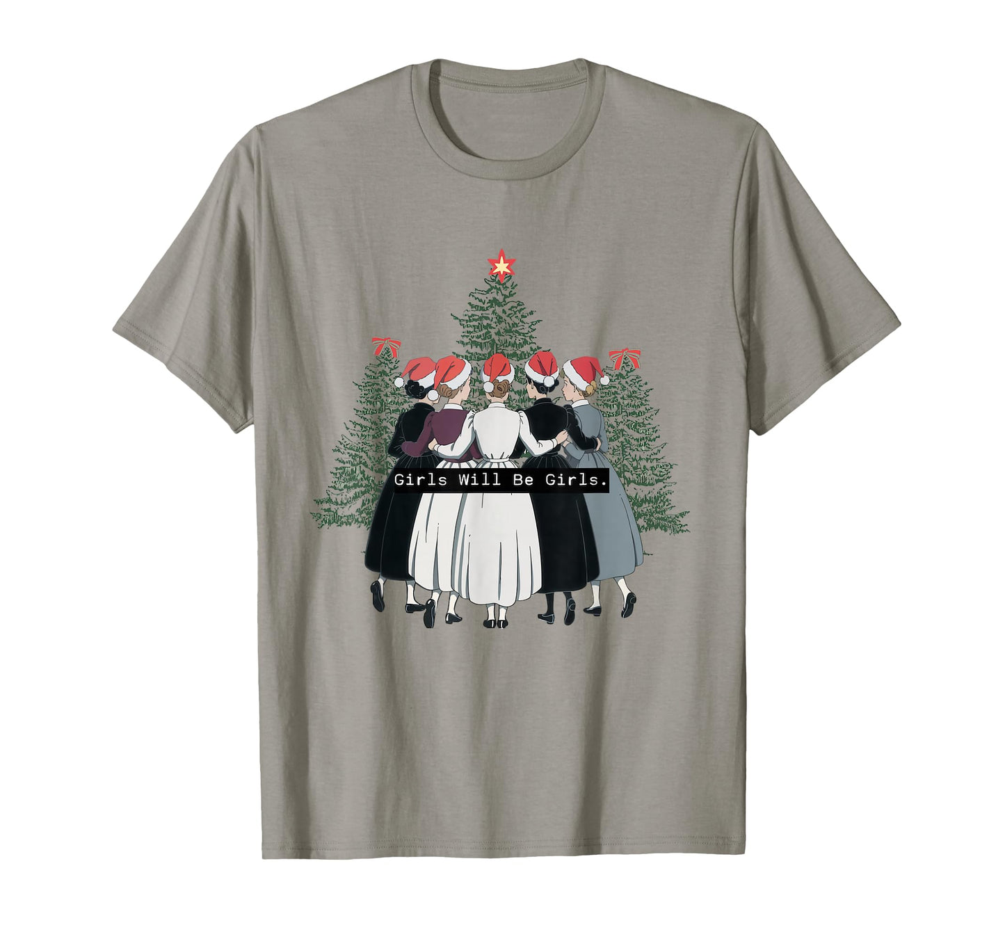 Girls Will Be Girls Feminist Witch Christmas Holiday T-Shirt