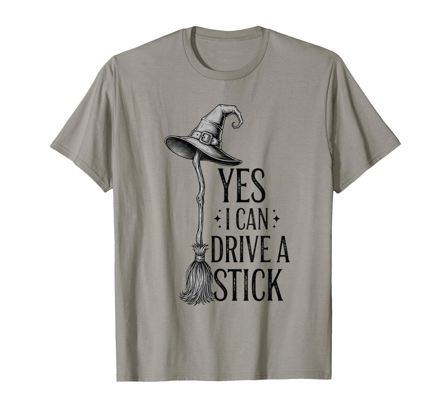 Yes I Can Drive A Stick Witch Shirt Cute Witch Halloween T-Shirt