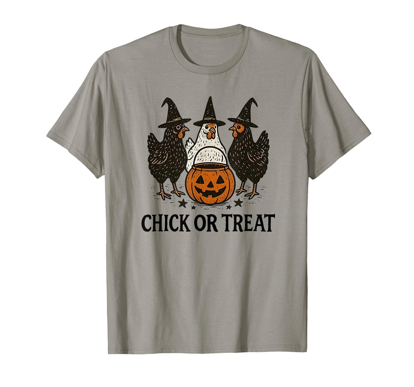 Chick Or Treat Halloween Pumpkin Ghost Spooky Funny Chicken T-Shirt