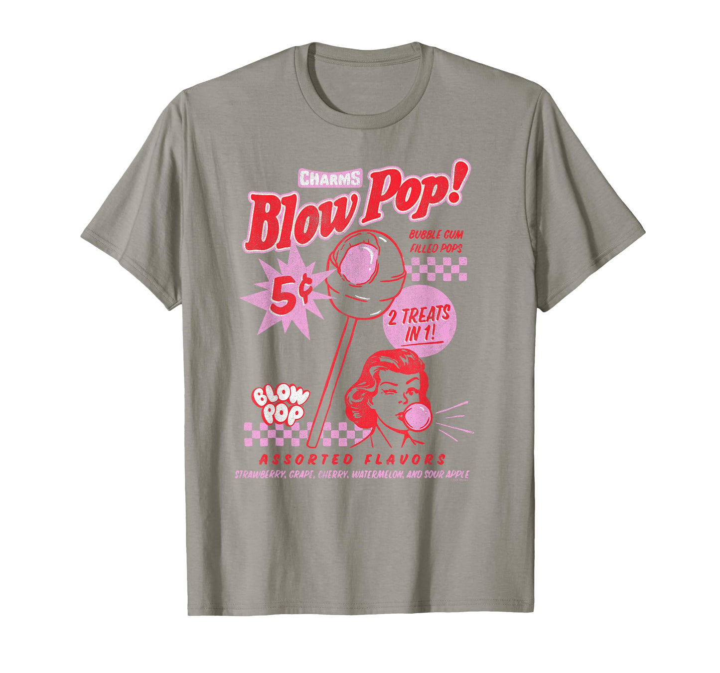 Charms Blow Pop 2 Treats in 1 Vintage Ad Sucker Candy T-Shirt