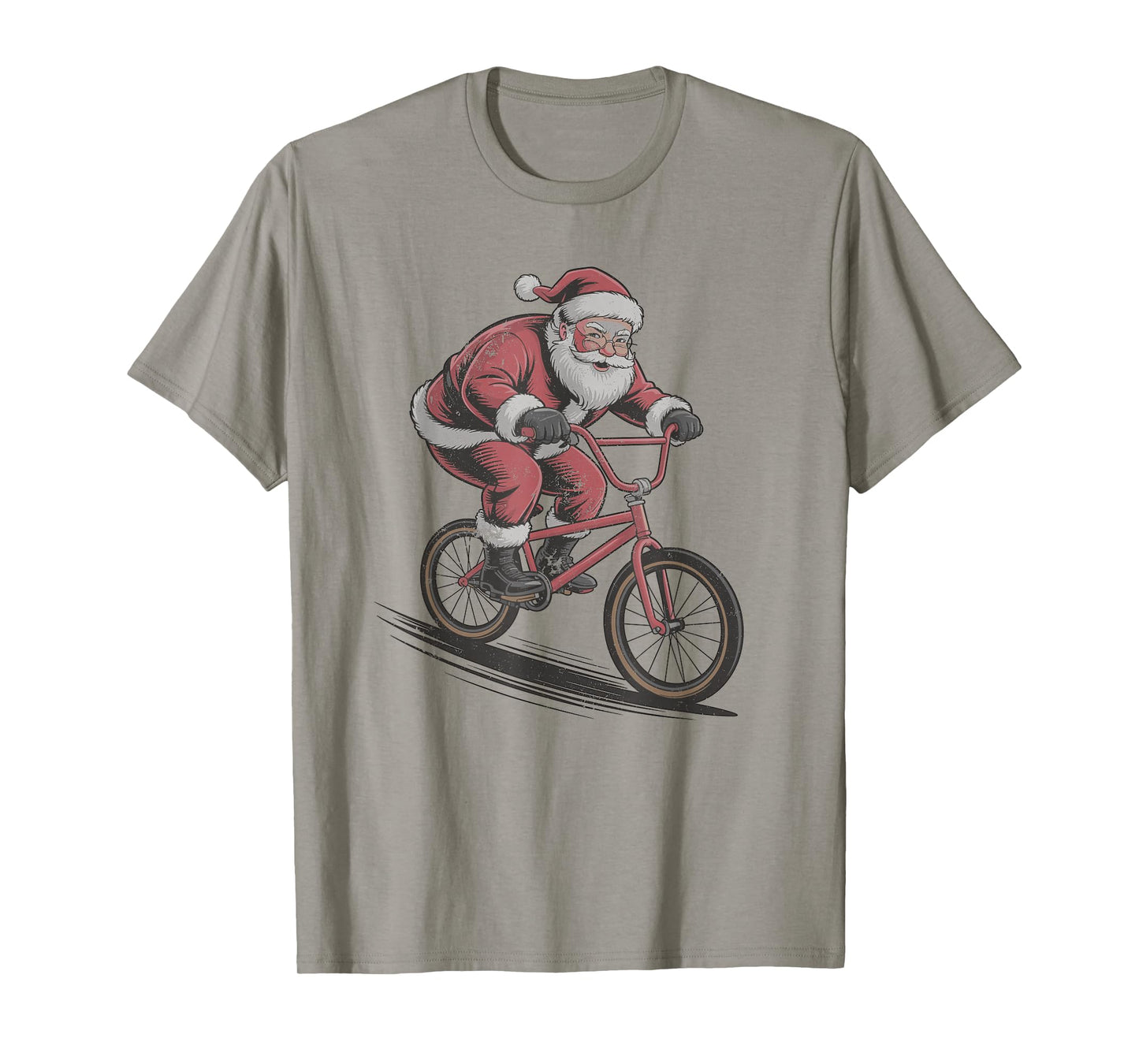 Santa Riding BMX Retro Christmas Holiday Sports Vintage 90s T-Shirt