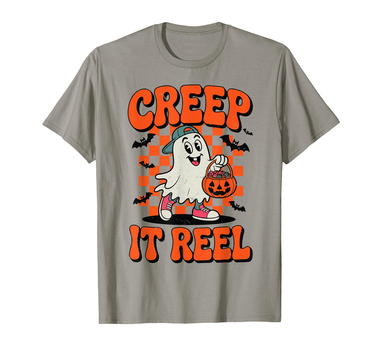 Ghost Baseball Cap Creep It Real Toddler Boy Funny Halloween T-Shirt