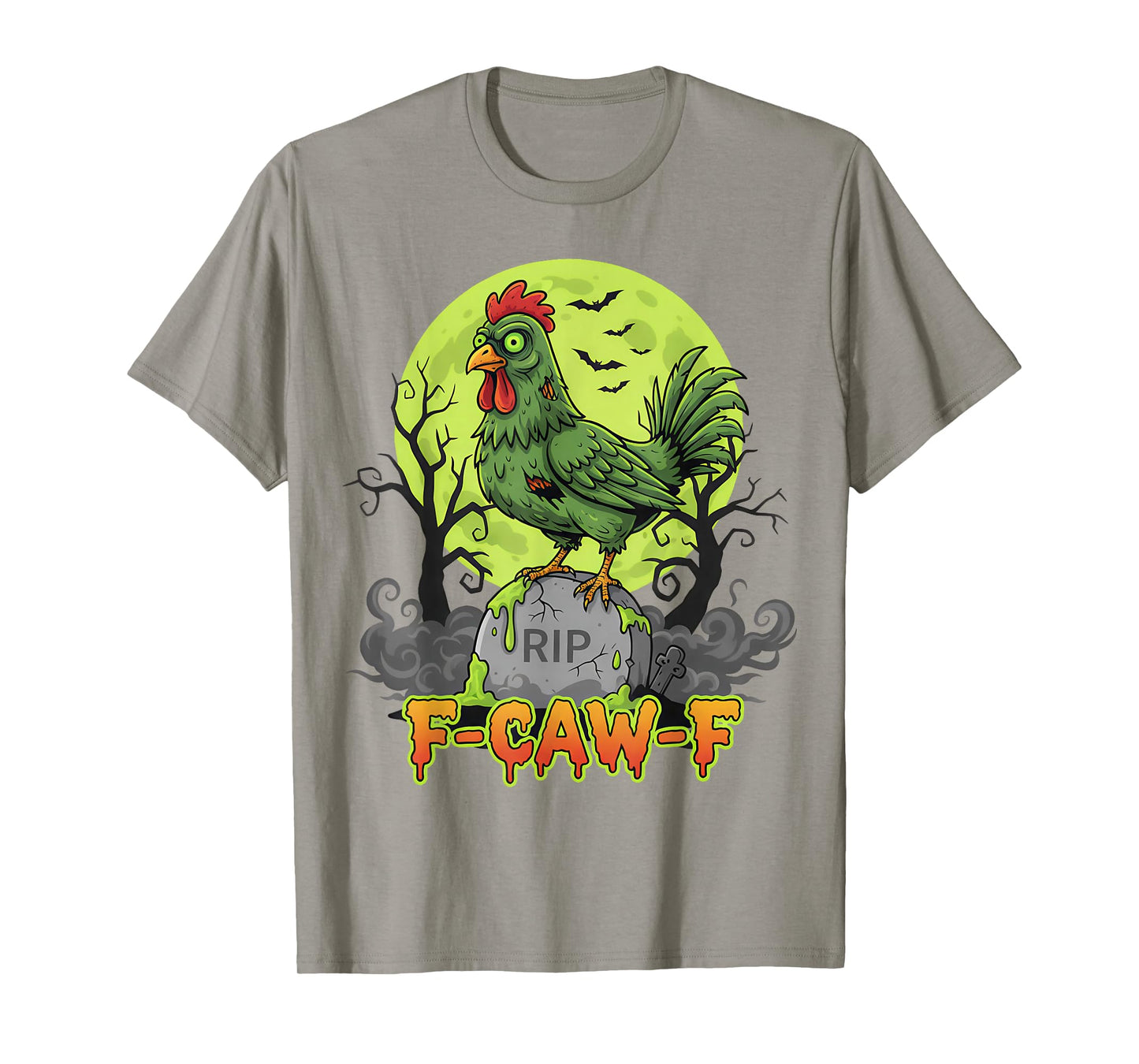 F-Caw-F Spooky Chicken Zombie Halloween Funny Adult Humor T-Shirt