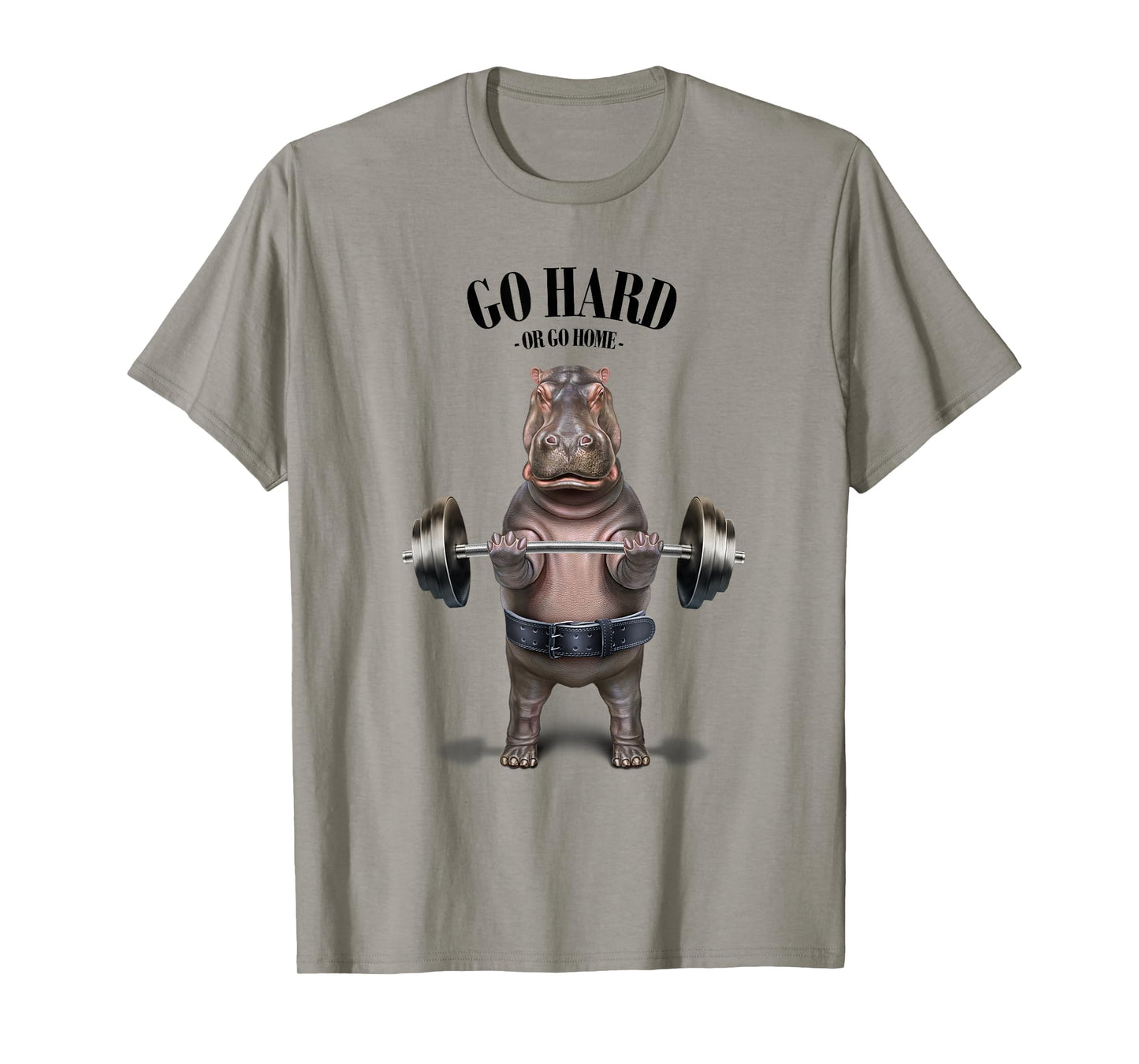 Hippo Muscle Training Weightlifting Fitness in Gym T-Shirt