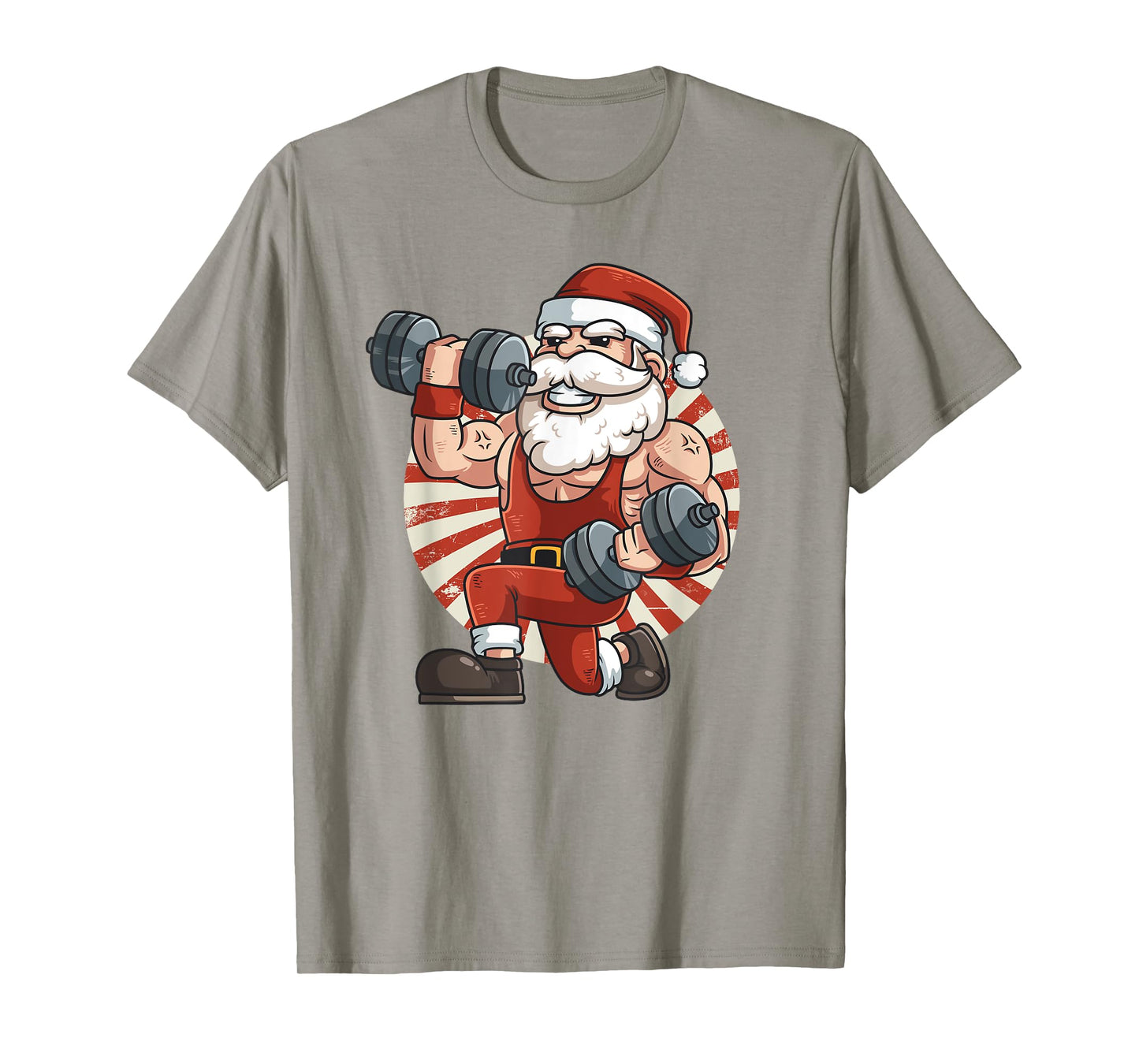 Santa Claus Weightlifting Gym Fitness Training Christmas T-Shirt