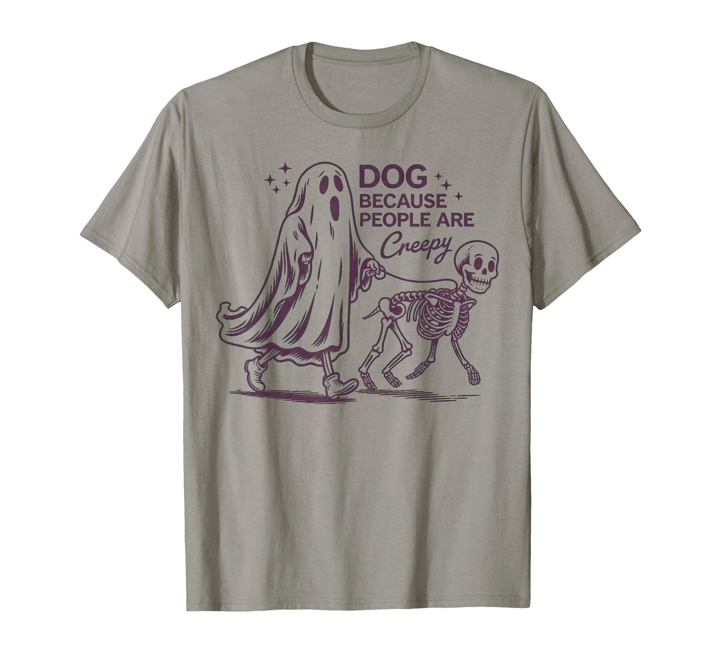 Dogs Because People are Creepy Funny Ghost Halloween T-Shirt