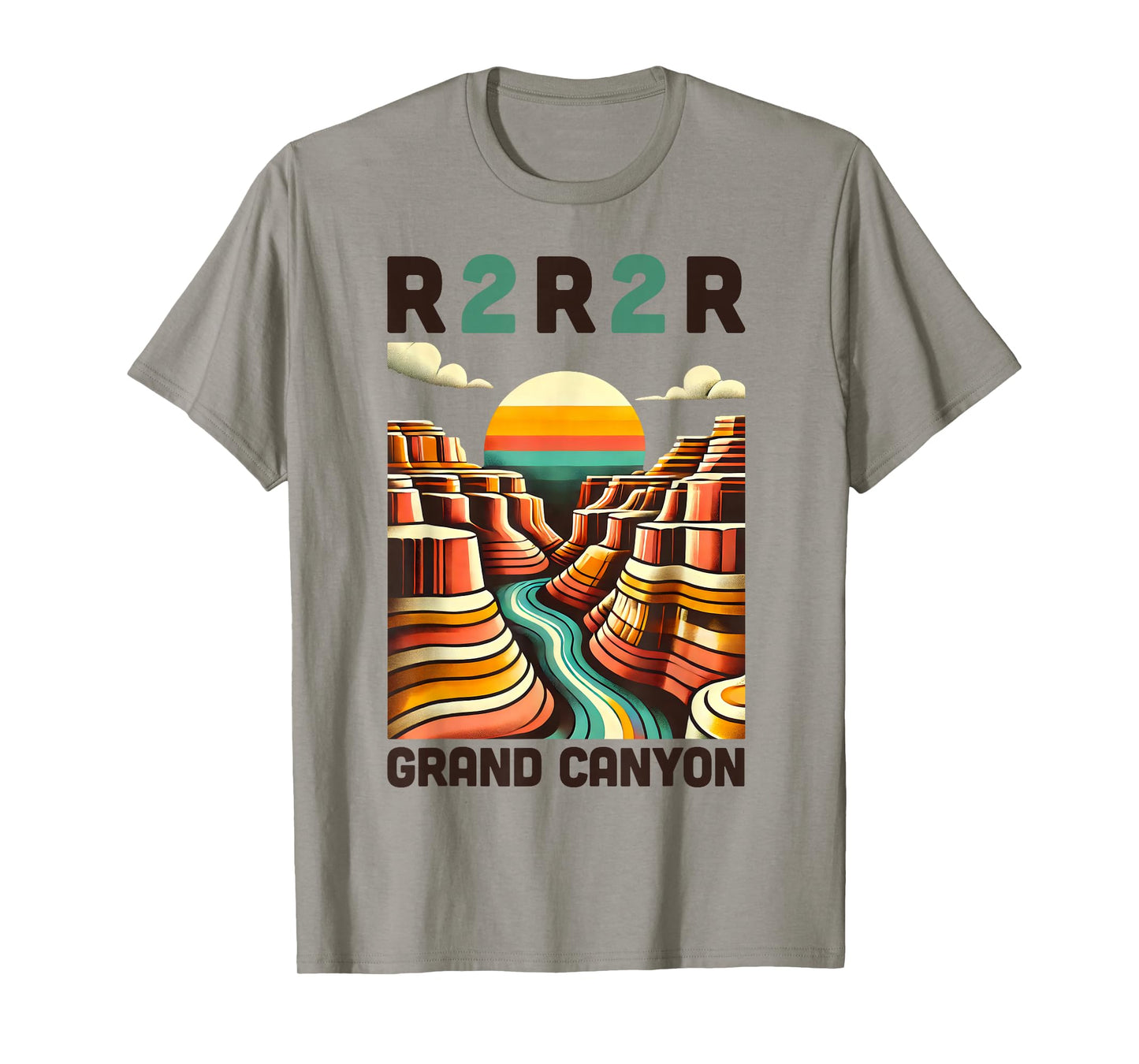 Vintage Rim 2 Rim Grand Canyon Trail Run, R2R2R Run Hiking T-Shirt