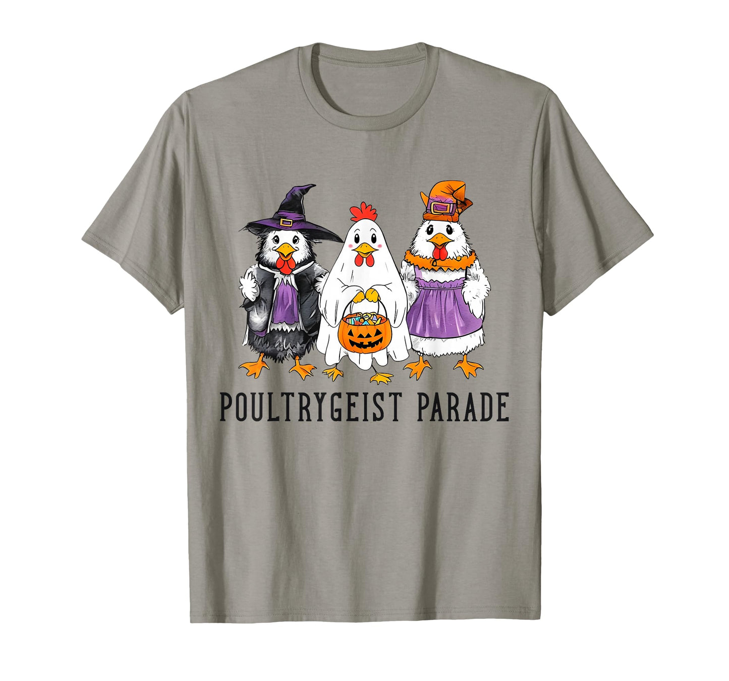 Funny Halloween Spooky Chicken Crew Poultrygeist Parade T-Shirt