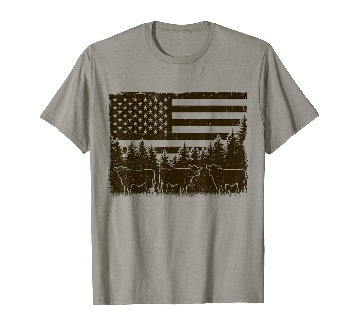 Black Angus Cow 4th of July USA Patriotic Cattle Farmer T-Shirt