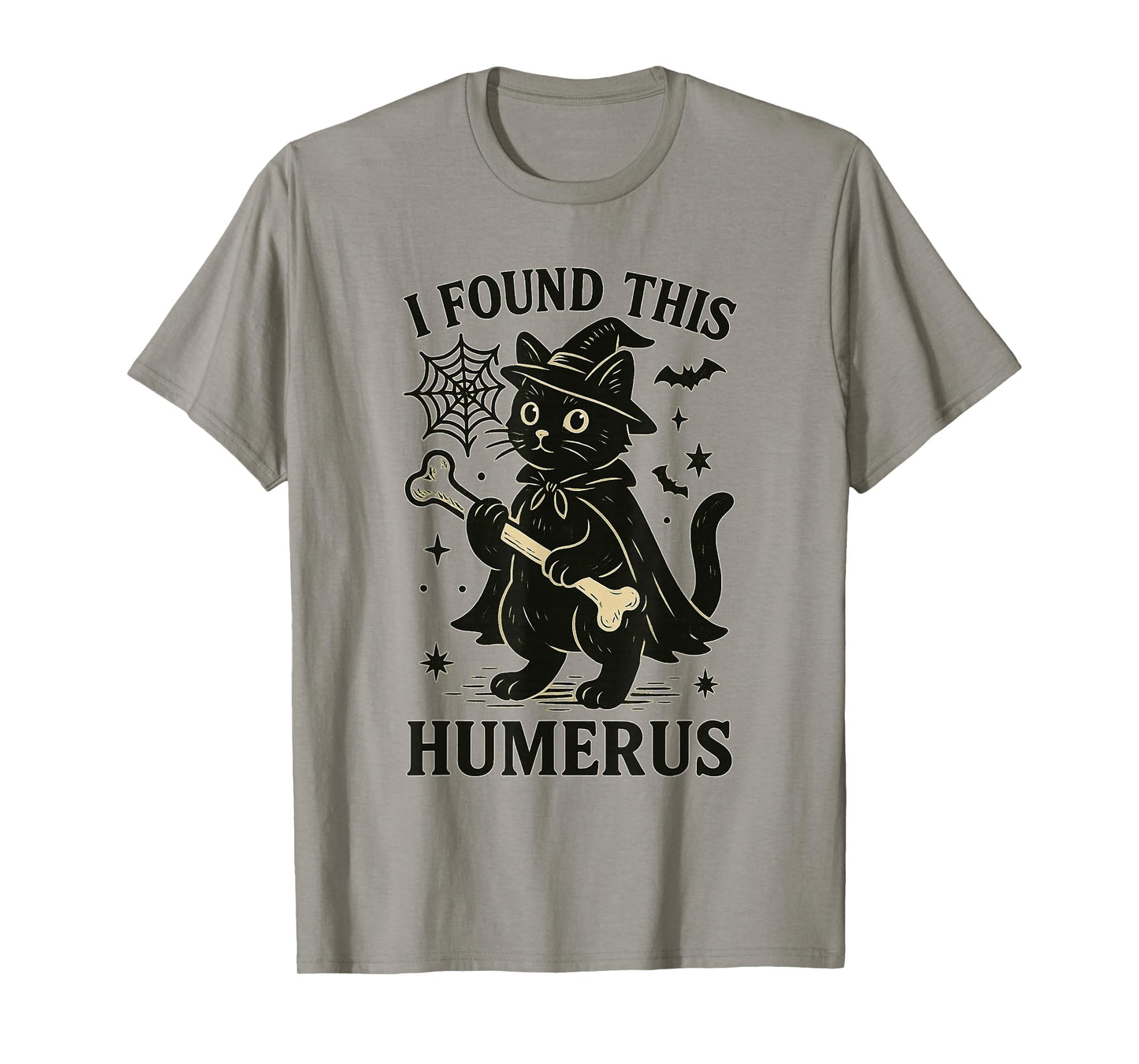 I Found This Humerus Funny Cat Witch Halloween T-Shirt