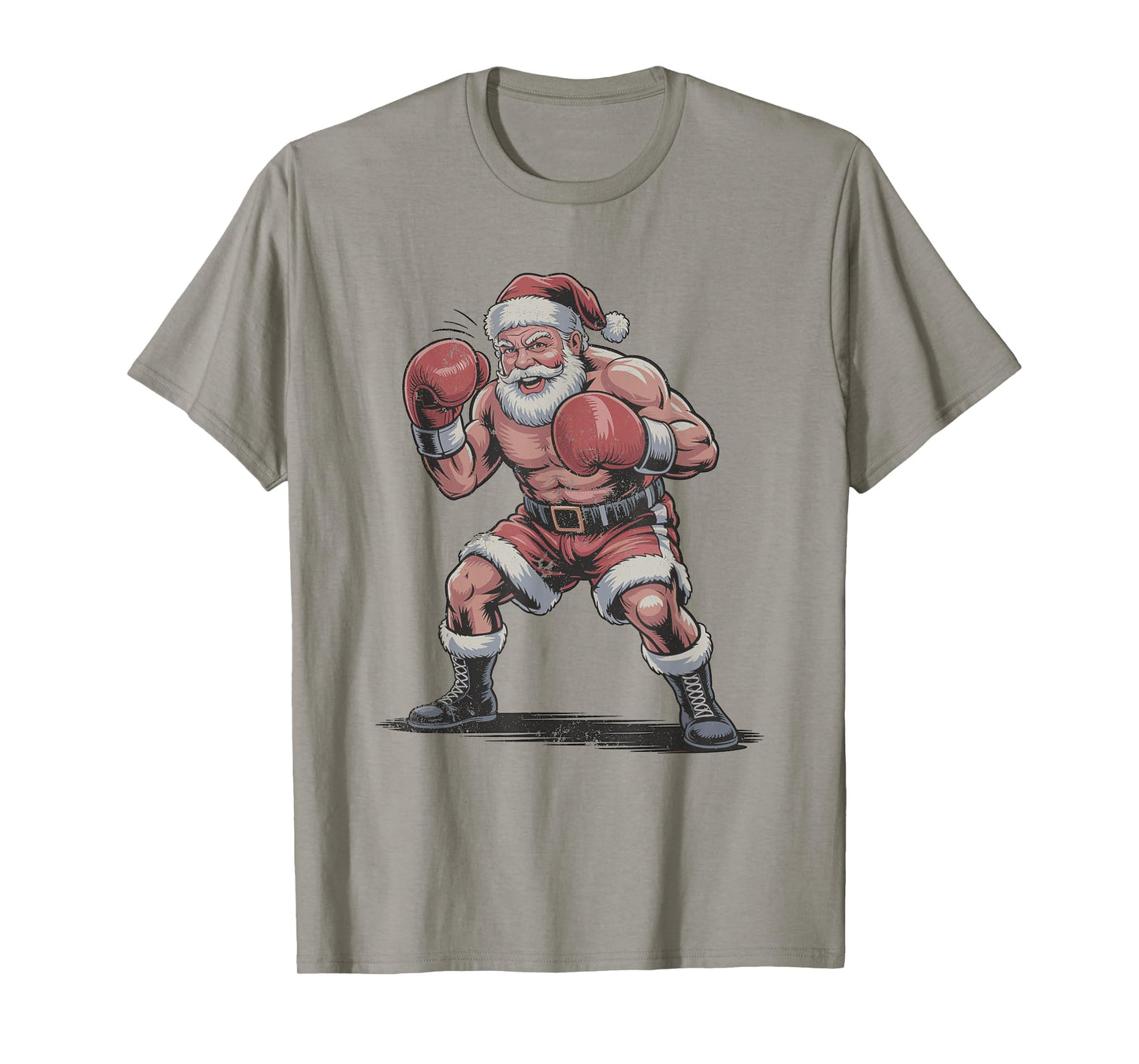 Santa Boxing Retro Vintage 90s Christmas Holiday Sports T-Shirt