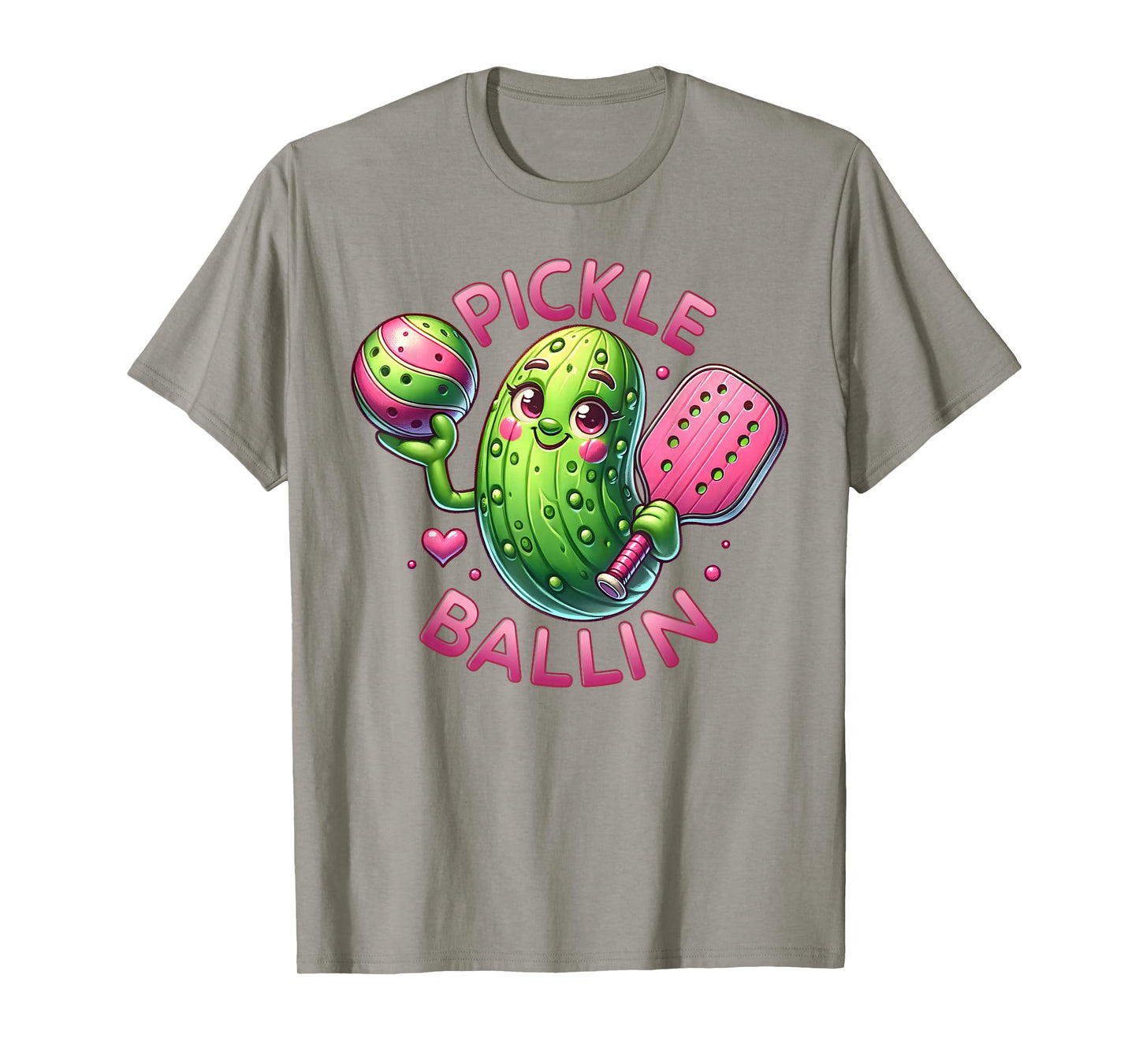 Pickle Ballin Cute Pickleball Women Girls Pickleball Lovers T-Shirt