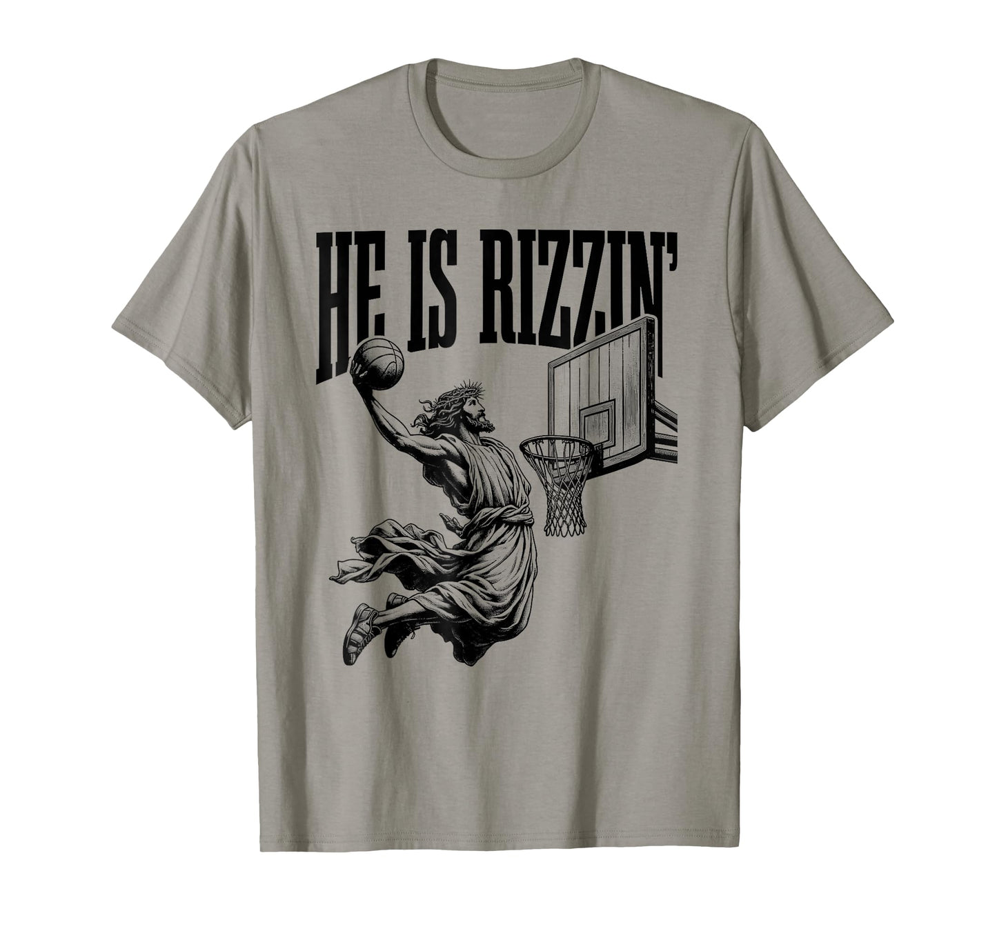 He Is Rizzin Shirt Basketball Jesus Retro Easter Christian T-Shirt