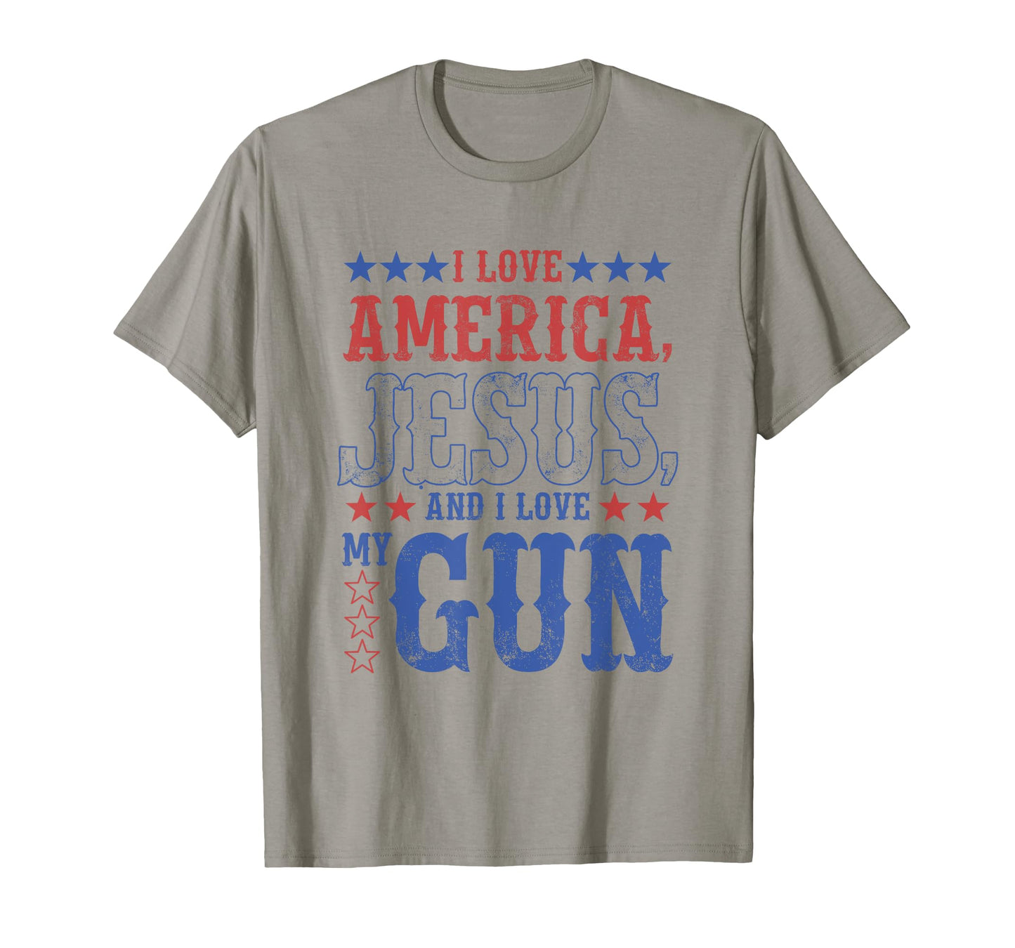 I Love America Jesus And I Love Gun Apparel T-Shirt
