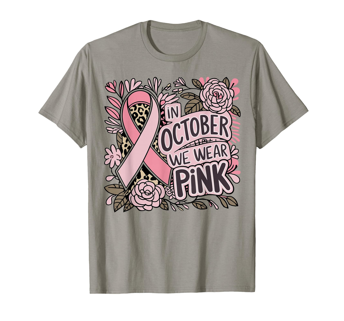 in October we Wear Pink Breast Cancer Women T-Shirt