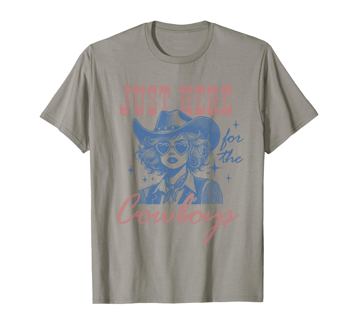 Retro Cowgirl Shirt Just Here for the Cowboys Western Rodeo T-Shirt