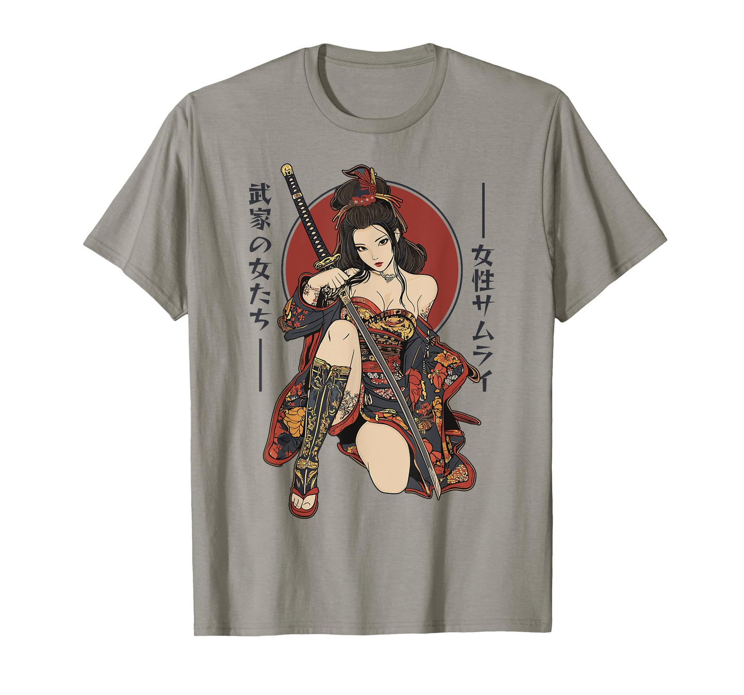 Samurai Warrior Waifu Girl Japanese Ukiyo-e Manga Samurai T-Shirt