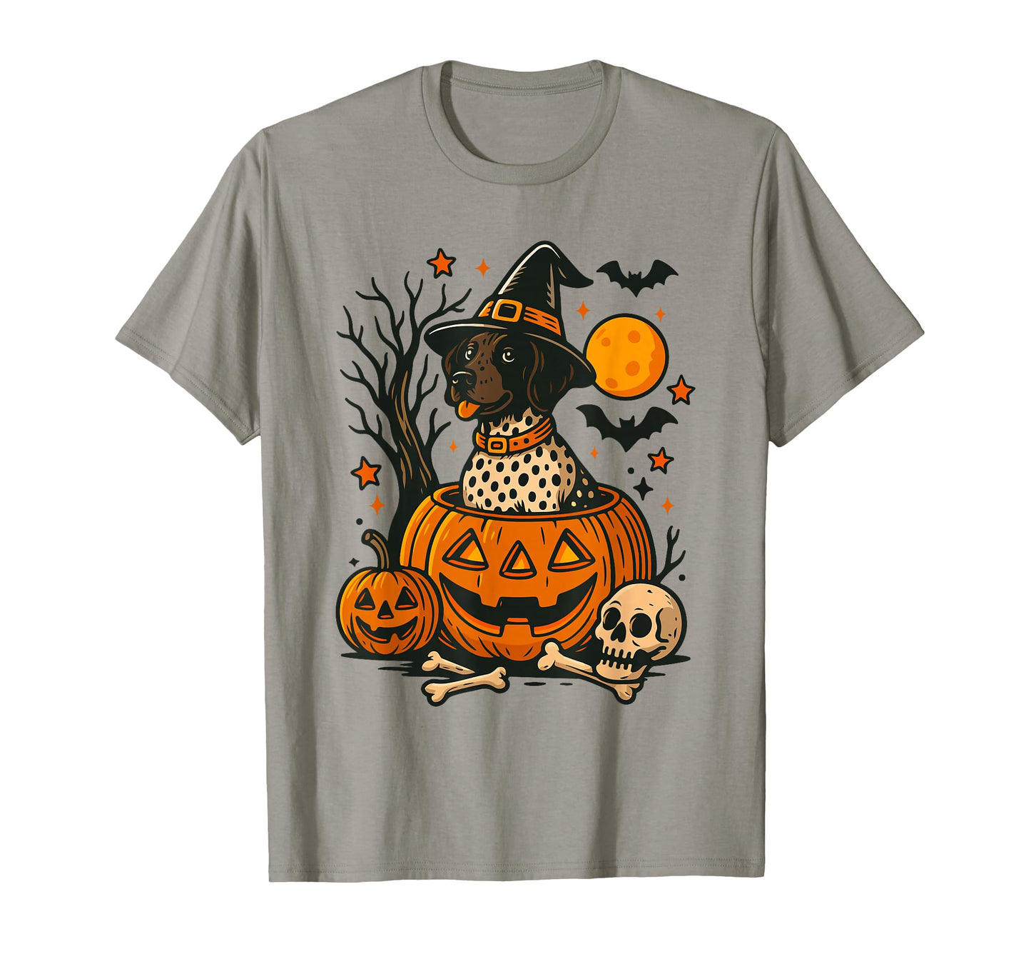 Halloween Shorthaired Pointer Spooky Vibes Witch Dog Lover T-Shirt