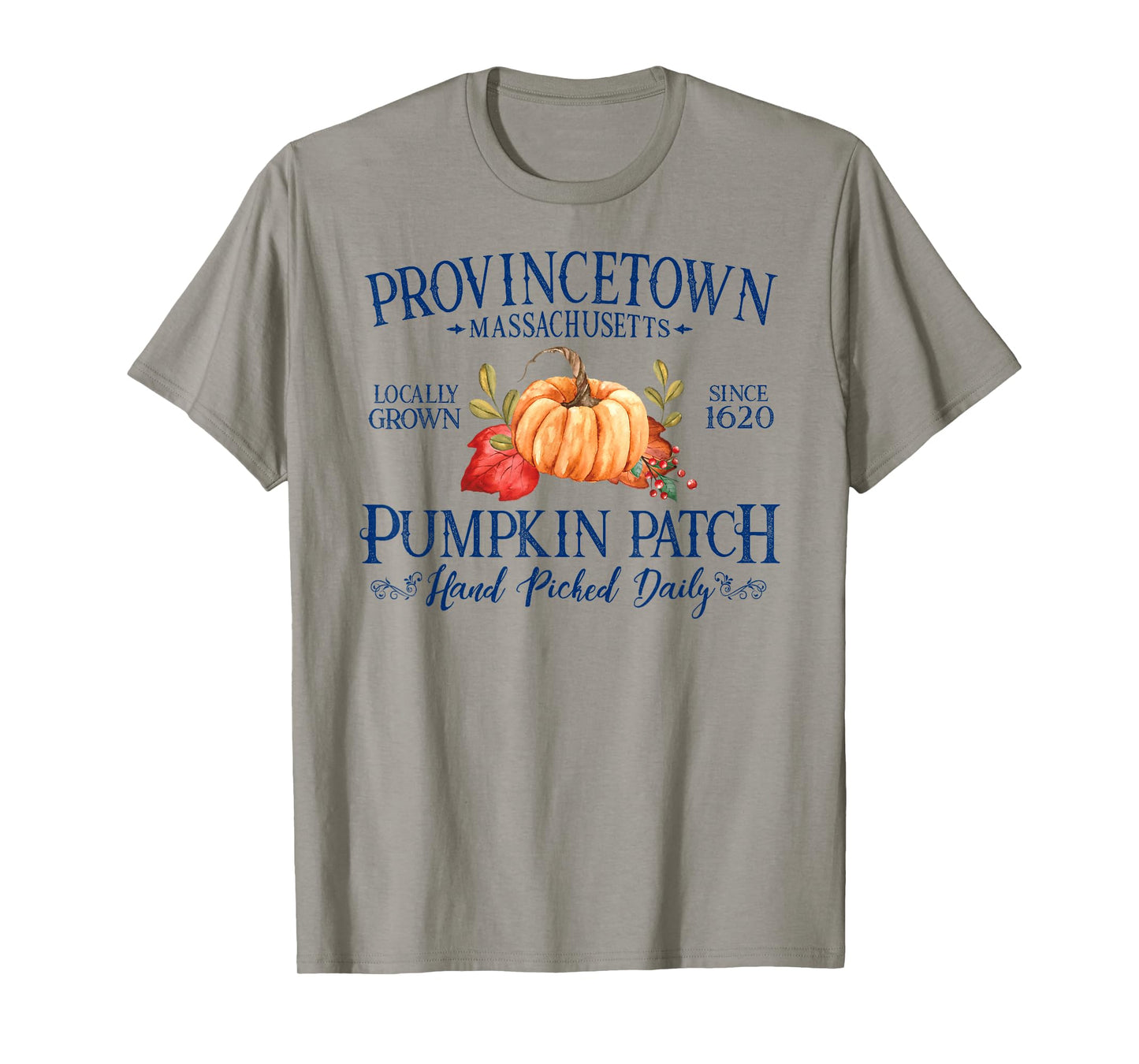 Provincetown Massachusetts Pumpkin Patch Navy Blue Letters T-Shirt