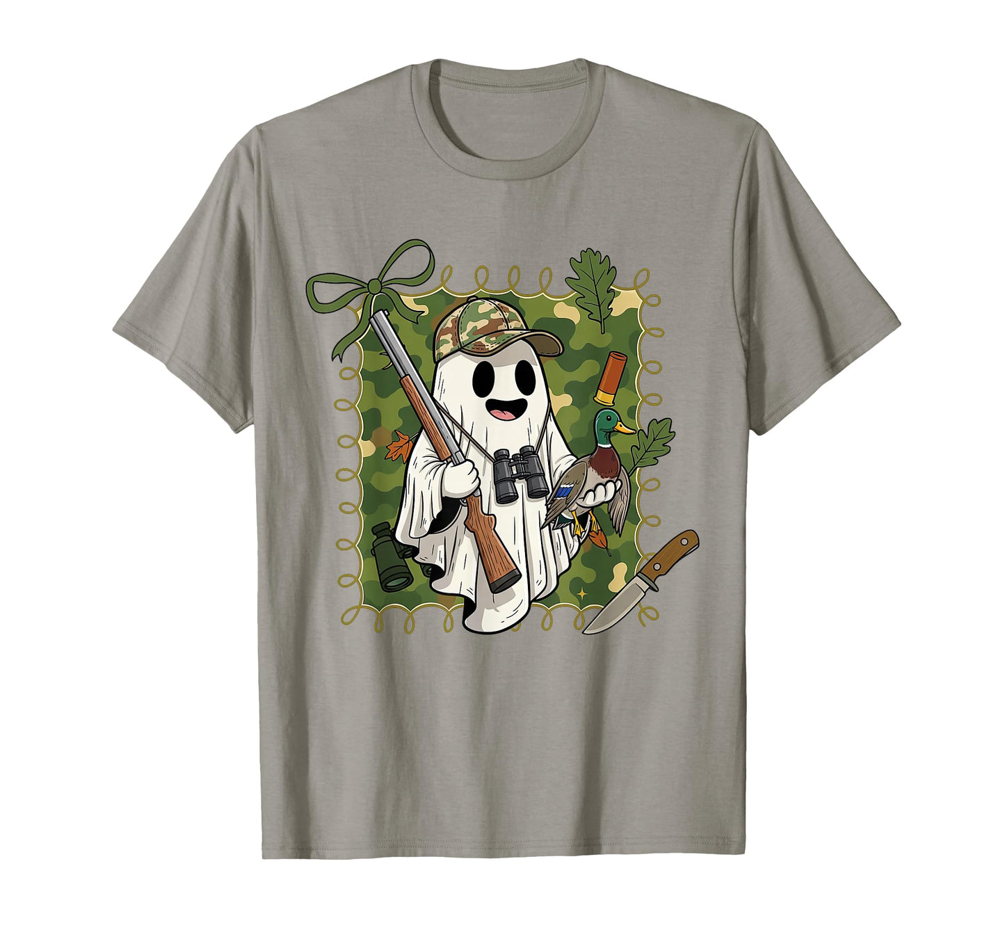 Halloween Vibes Mallard Duck Hunting Lover Hunter Boo Ghost T-Shirt