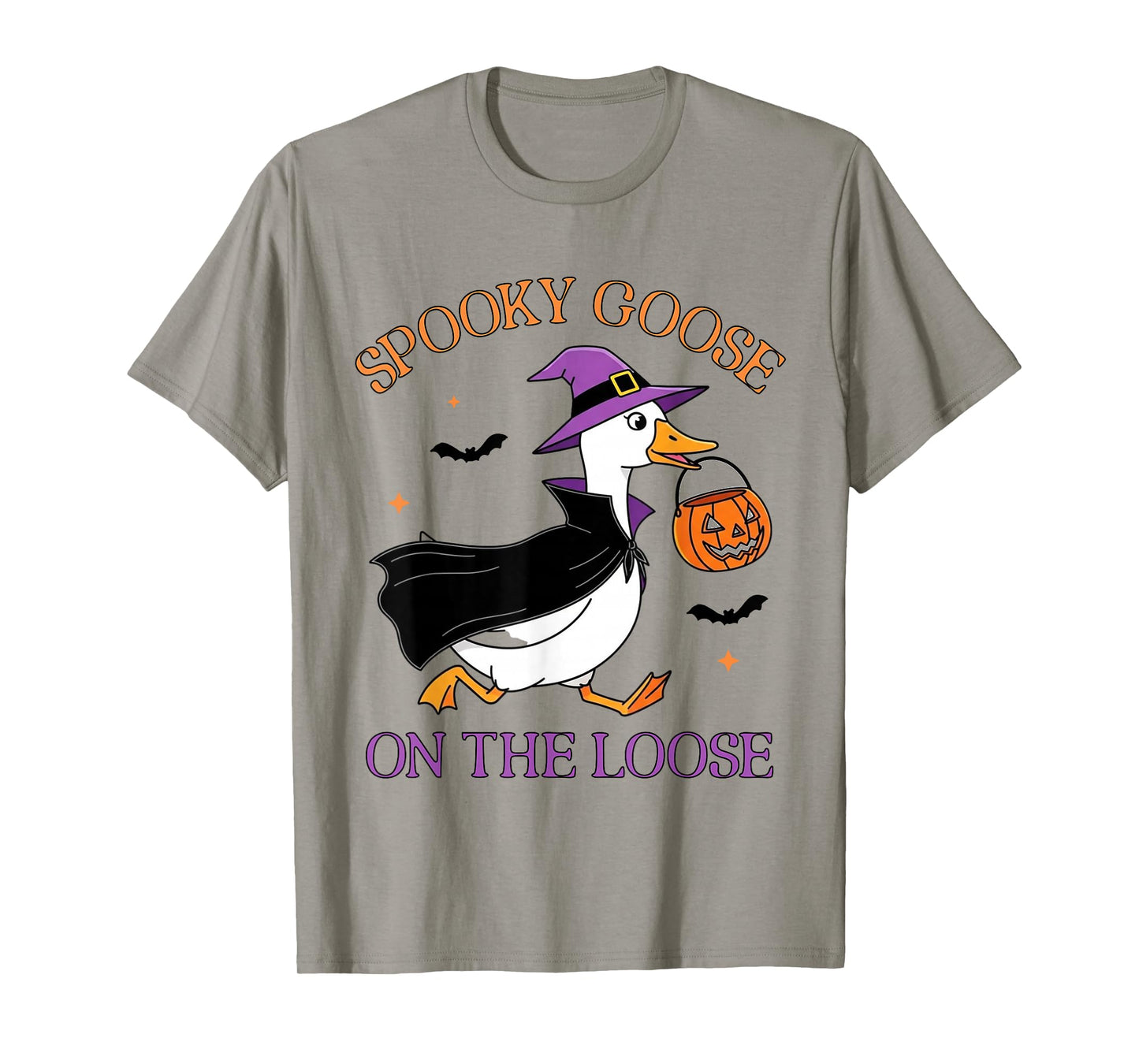 Spooky Goose On The Loose Halloween Goose Pumpkin Witch T-Shirt
