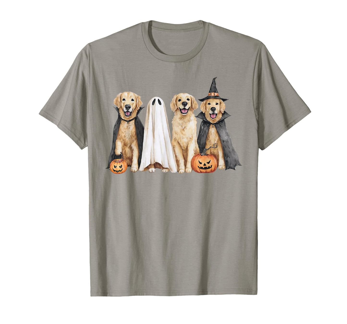 Golden Retriever Ghost Dog Halloween Golden Retriever Witch T-Shirt
