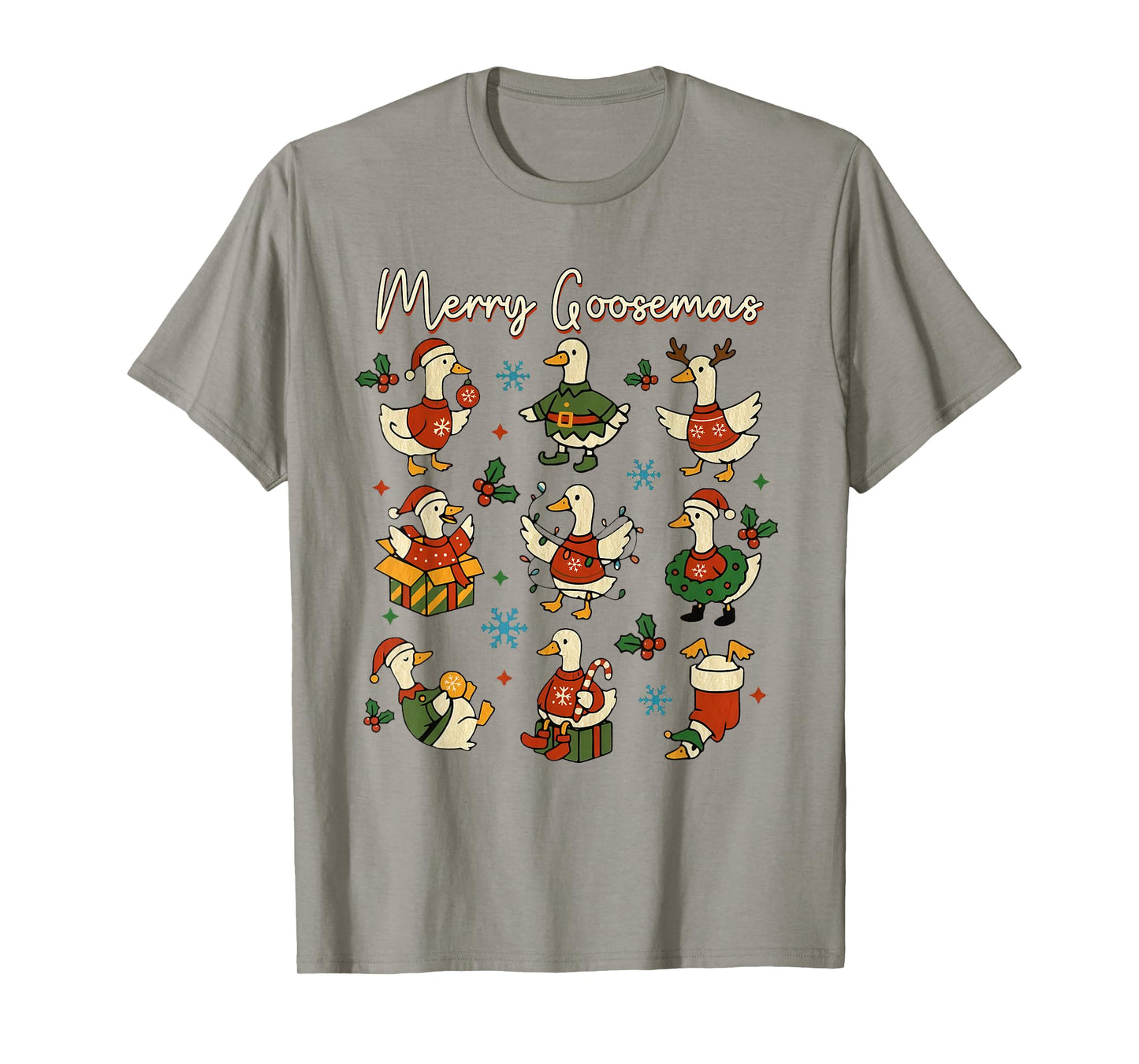 Funny Merry Goosemas Cute Xmas Goose Lovers Men Women Kids T-Shirt