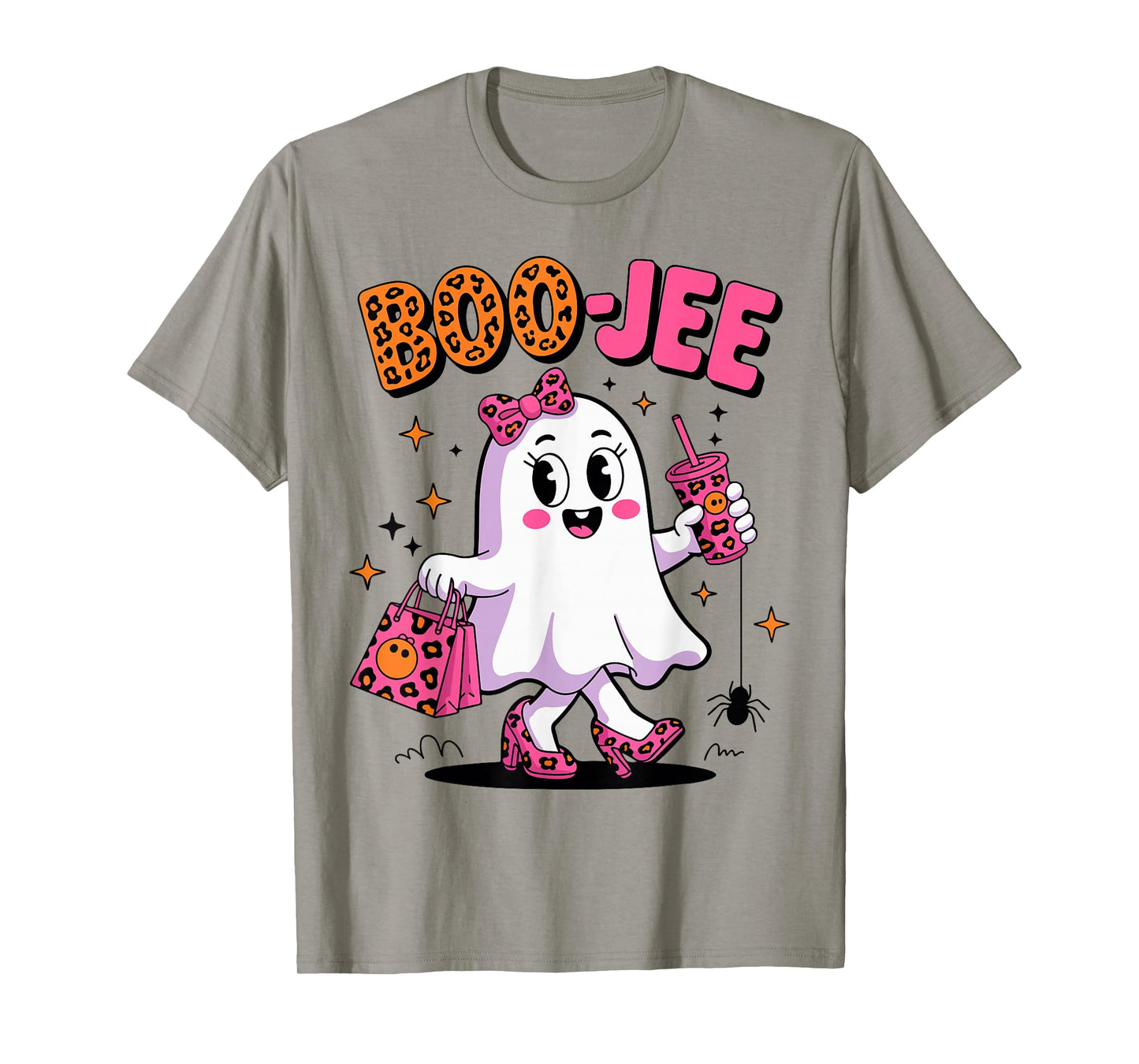 Boo JEE Ghost Coquette Leopard Boo-JEE Coffee Halloween T-Shirt